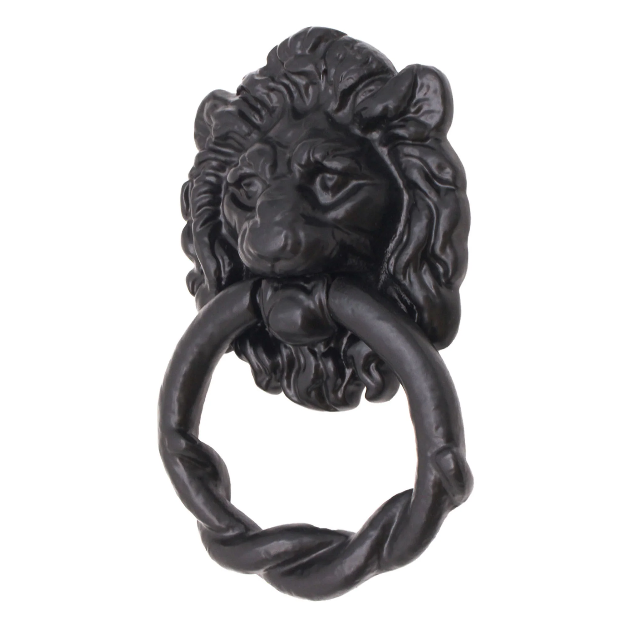 Lion Head Door Knocker - 168x94mm - Black Antique Iron