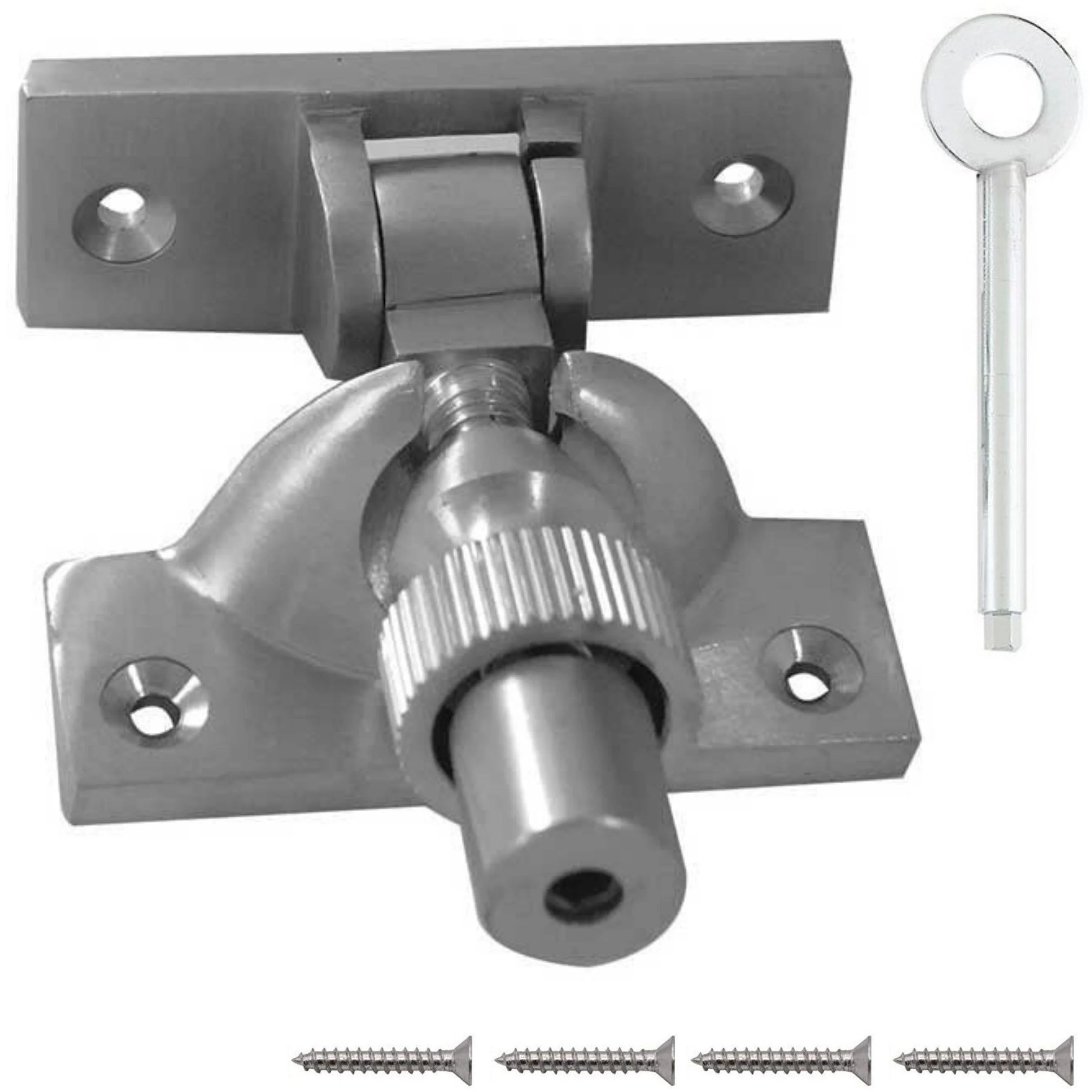Locking Brighton Sash Fastener - 60mm - Satin Chrome