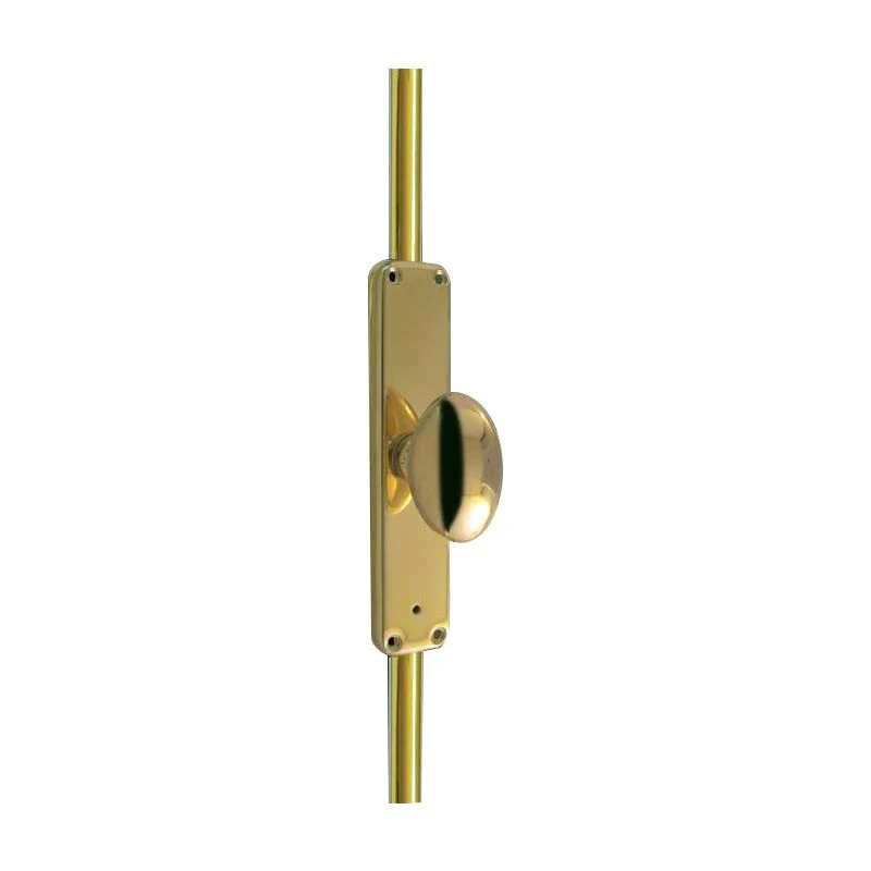 Locking Espagnolette French Door Bolt - Polished Brass