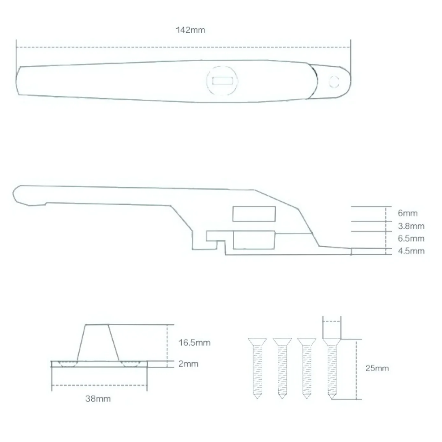 Locking Window Fastener - 142mm - Satin Chrome - Image 3