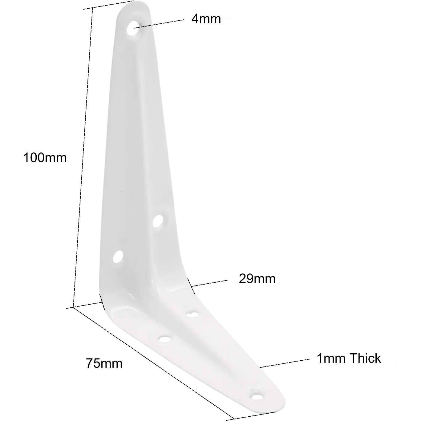 London Shelf Bracket 100 x 75mm White - Image 2