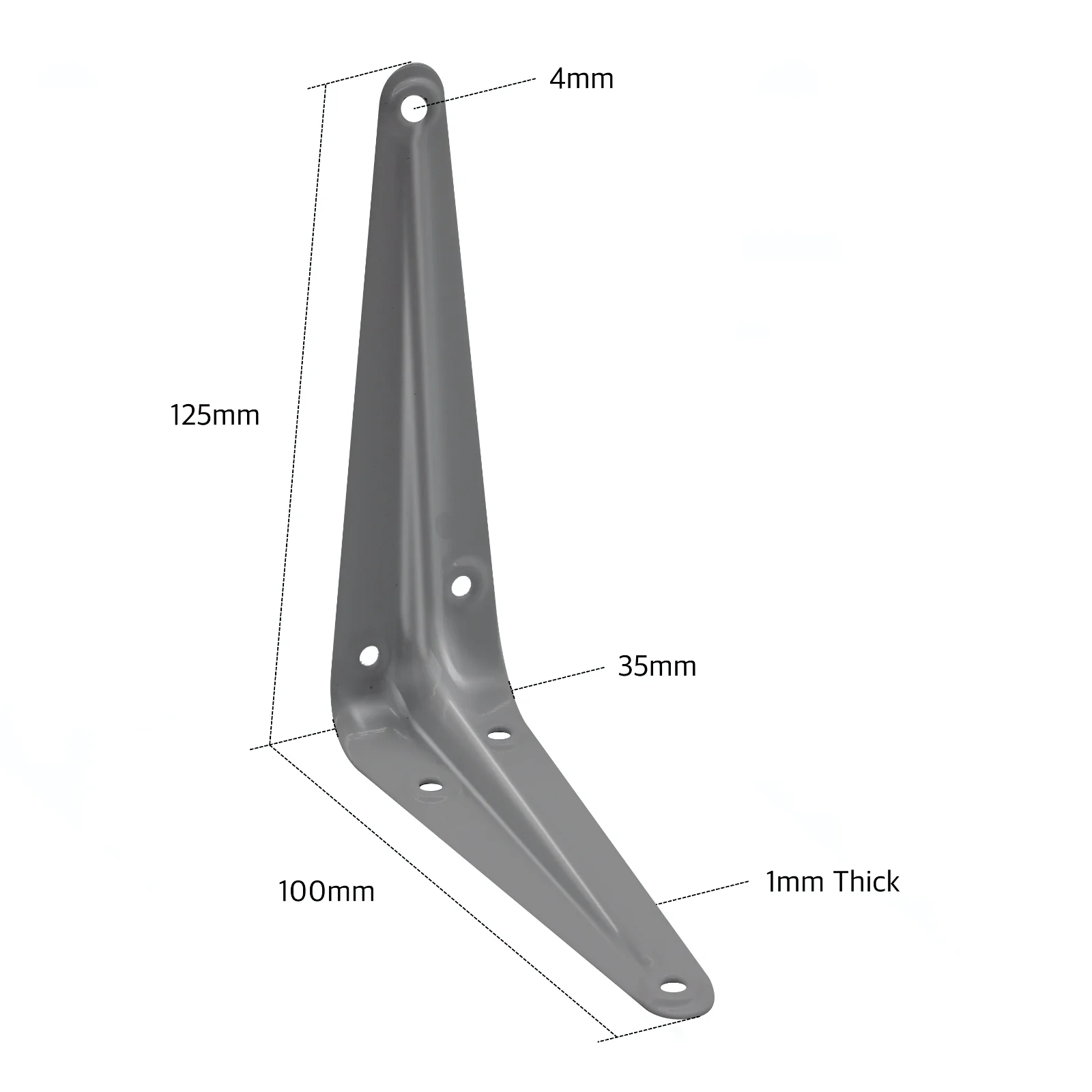 London Shelf Bracket 125 x 100mm Silver - Image 2