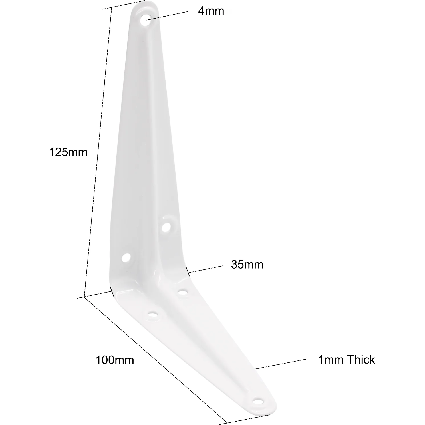 London Shelf Bracket 125 x 100mm White - Image 3