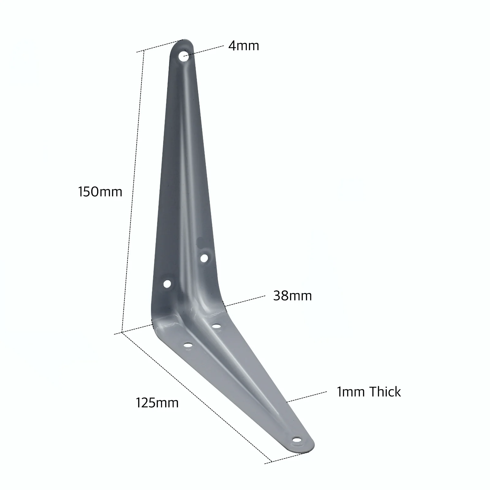 London Shelf Bracket 150 x 125mm Silver - Image 2