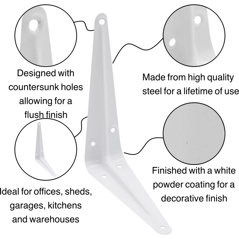 London Shelf Bracket 150 x 125mm White - Image 3