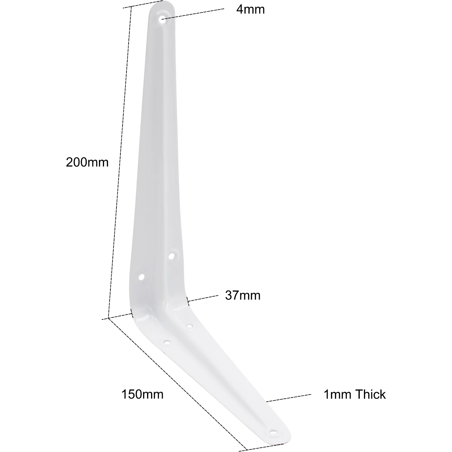 London Shelf Bracket 200 x 150mm White - Image 2