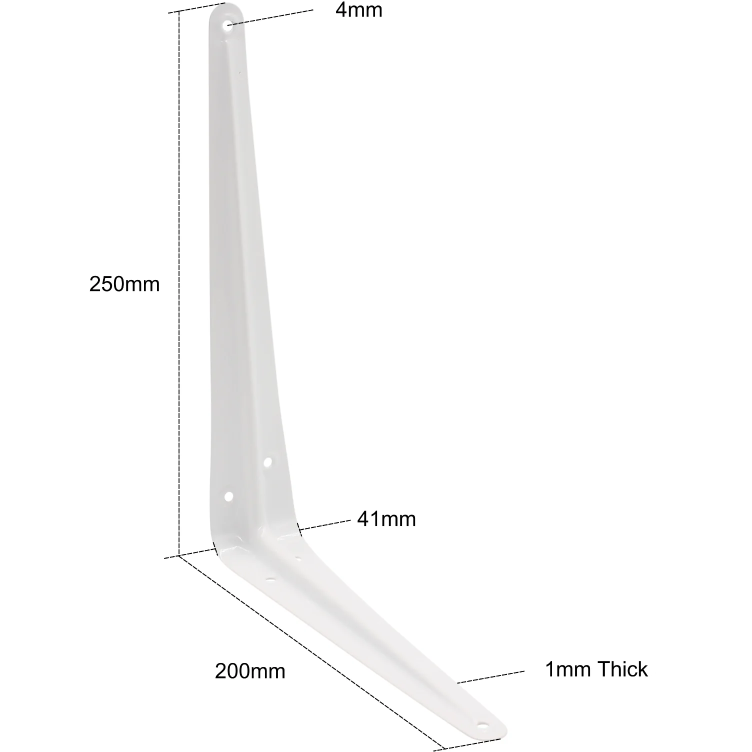 London Shelf Bracket 250 x 200mm White - Image 3