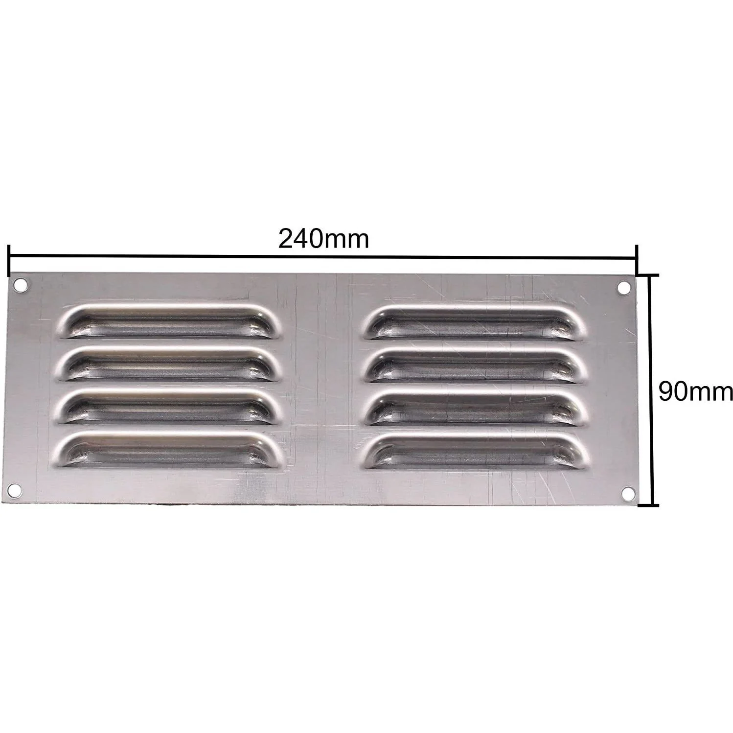Louvre Air Vent - 242 x 89mm - Stainless Steel - Image 3