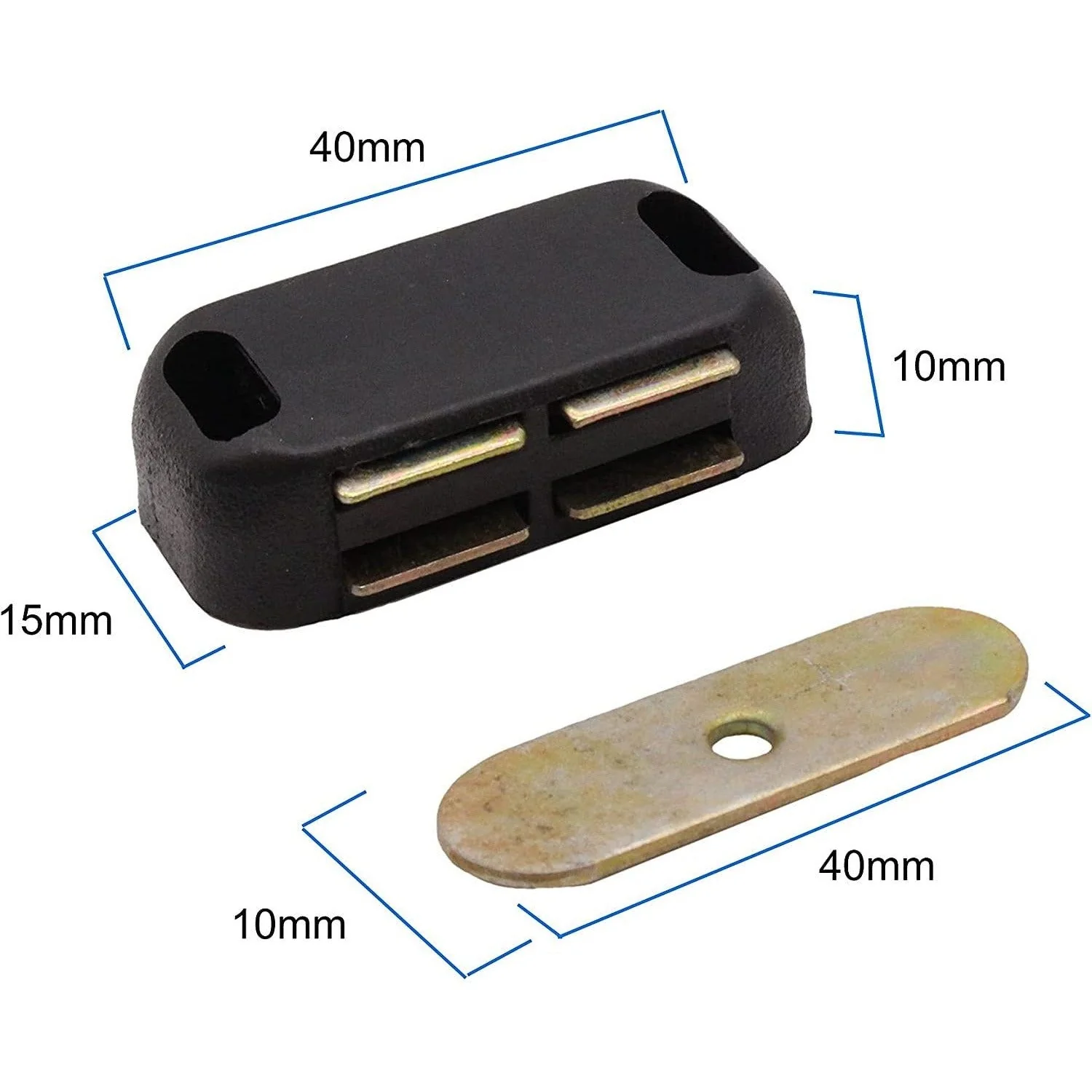 Magnetic Catch for Cabinets and Wardrobes - 4kg Pull - Black - Image 3