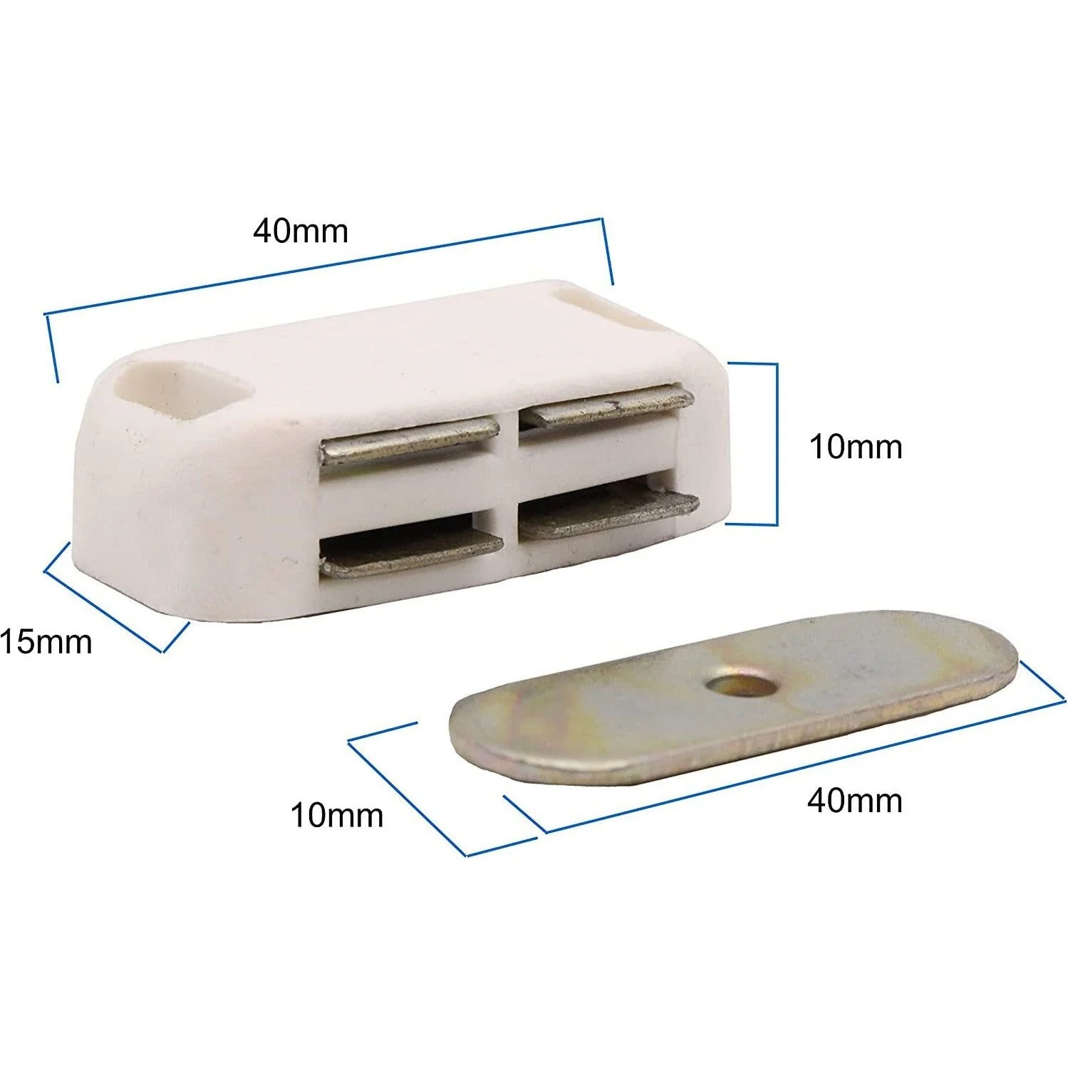 Magnetic Catch for Cabinets and Wardrobes - 4kg Pull - White - Image 3