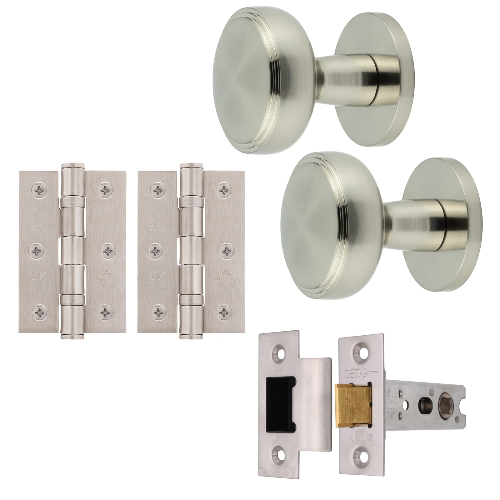 Martil Satin Nickel Mortice Door Knob Kit - 76mm Latch