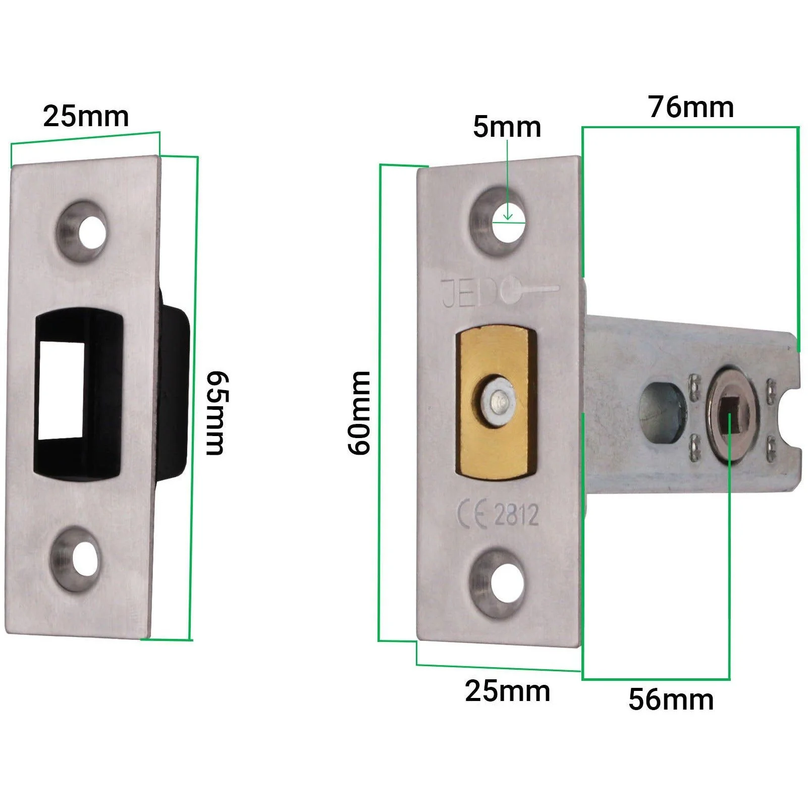 Martil Satin Nickel Mortice Door Knob Kit - 76mm Bathroom Deadbolt - Image 3