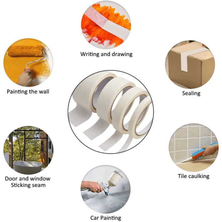 Masking Tape 50m x 25mm ROLL - Cream - Image 3