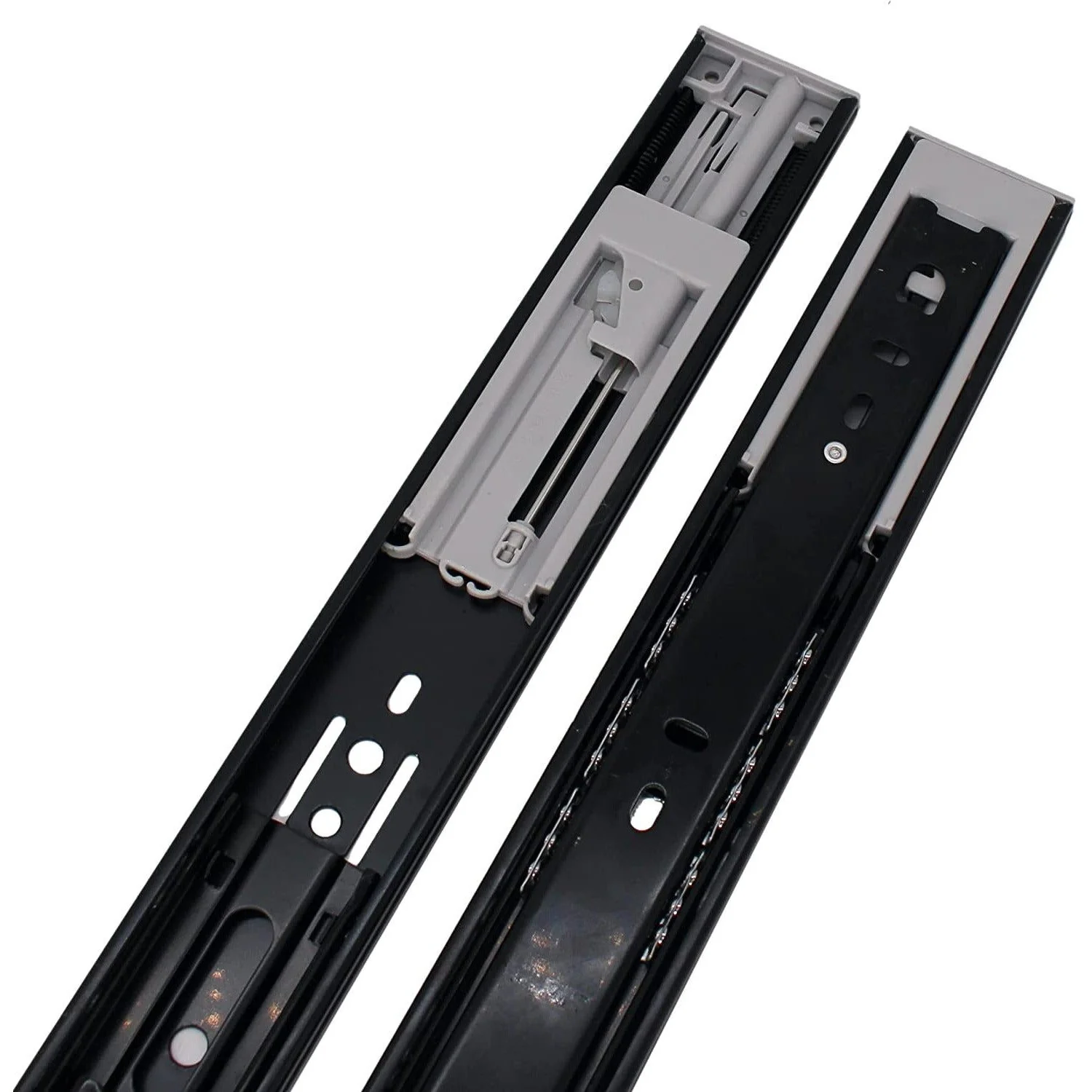 Metal Ball Bearing Drawer Runner Soft Closing & Full Extension Black - 350mm x 45mm - Image 3