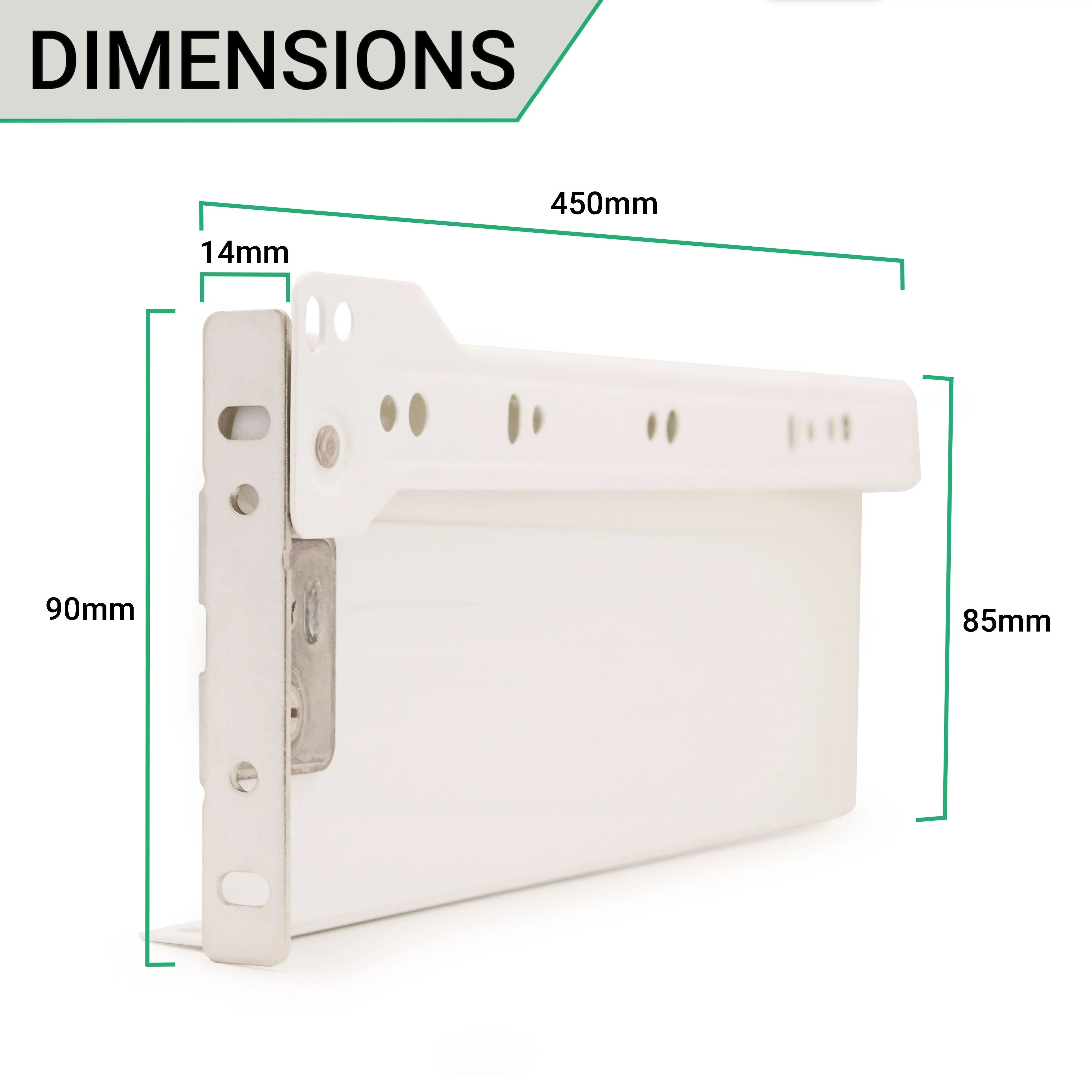Metal Drawer Box Side Pack 30kg H85 x L450mm Ext 75% Cream - Image 4