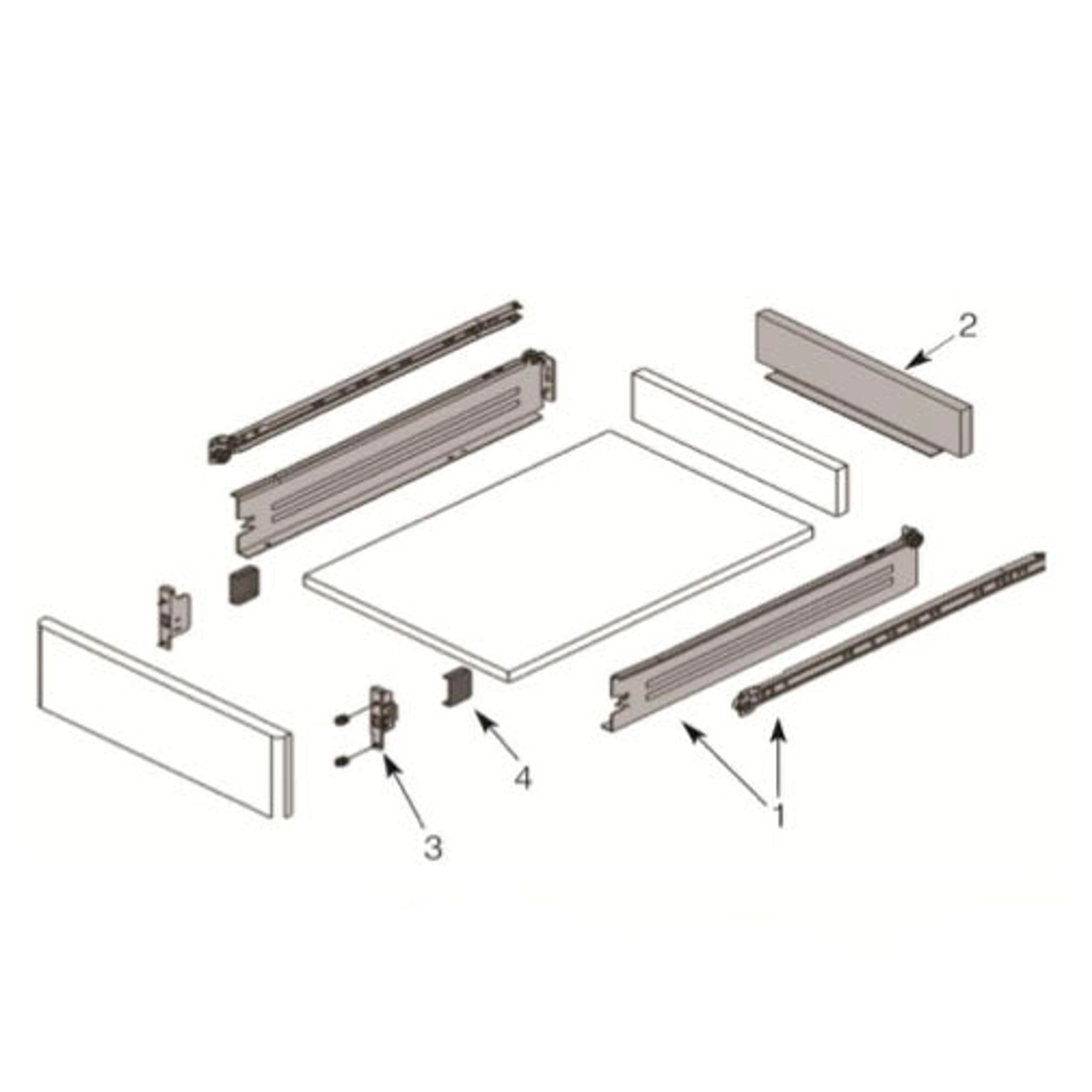 Metal Drawer Box Side Pack 30kg H85 x L450mm Ext 75% Cream - Image 7