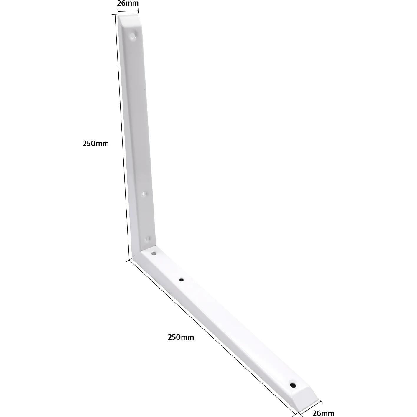Mitre Pattern Shelf Bracket - 250 x 250mm - White - Image 2