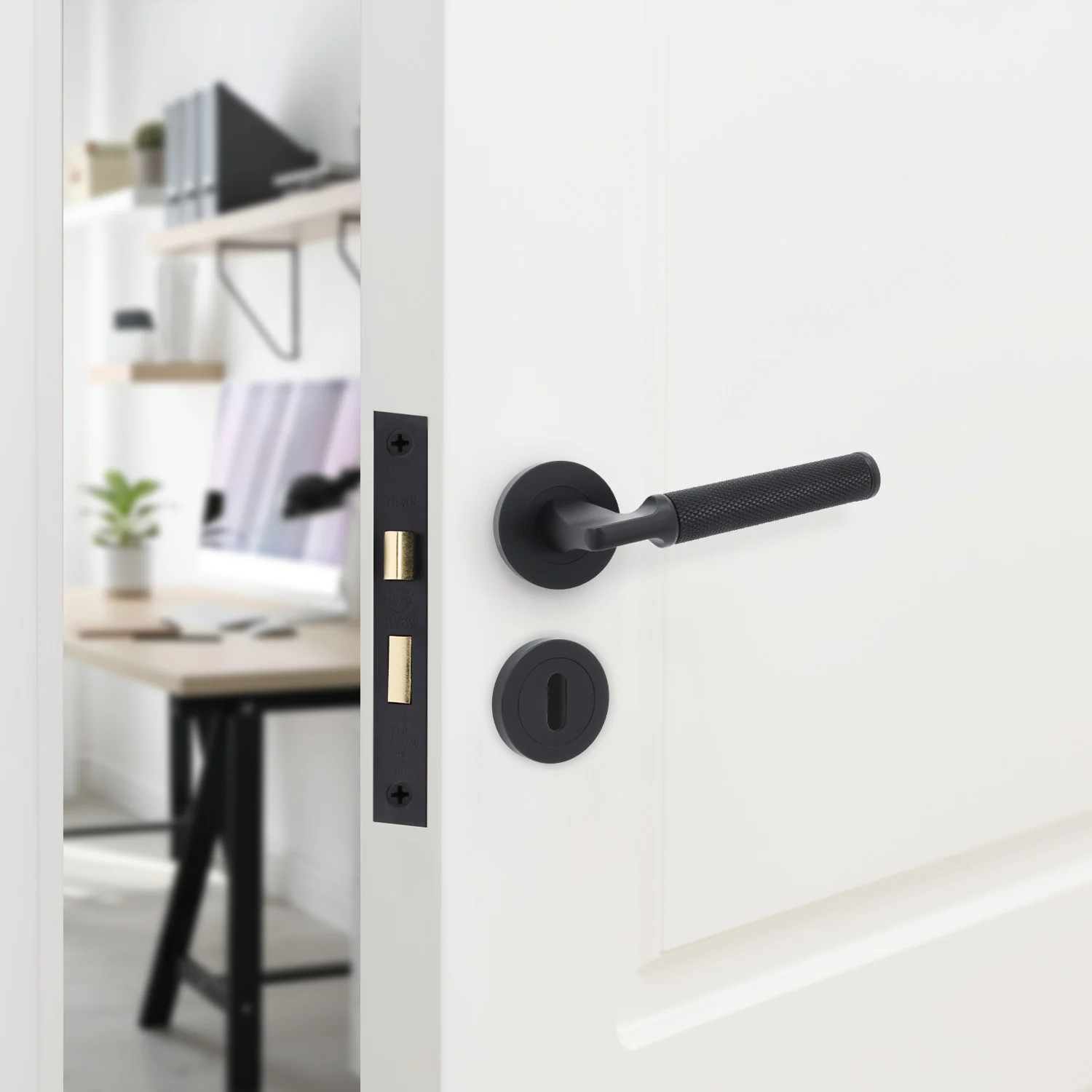Mode-Grip Black Lever on Rose Fire Door Handle Pack - 3 Lever Lock - FD30/60 - Image 6