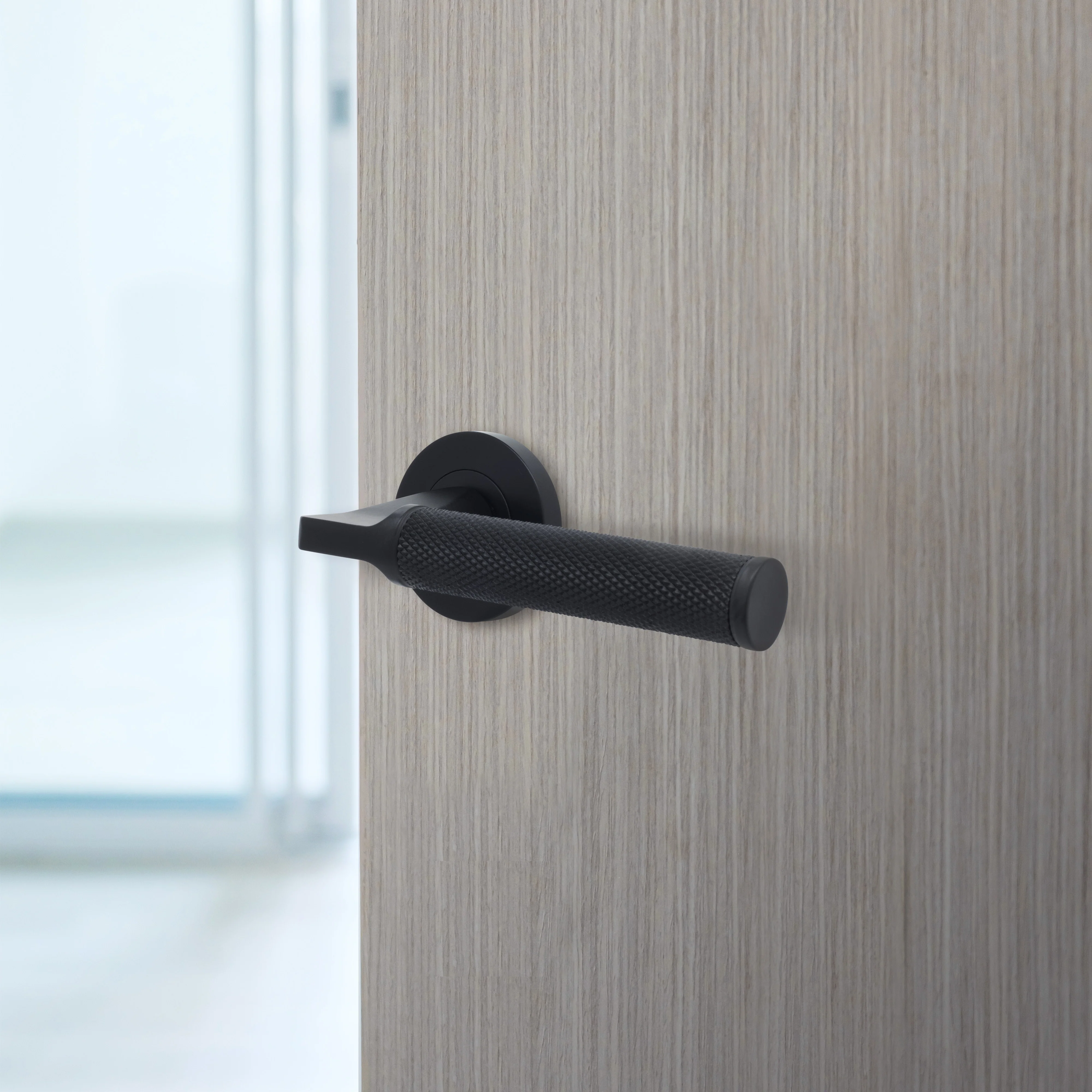 Mode-Grip Fire Door Handle on Rose - Black - FD30/60 - Image 5