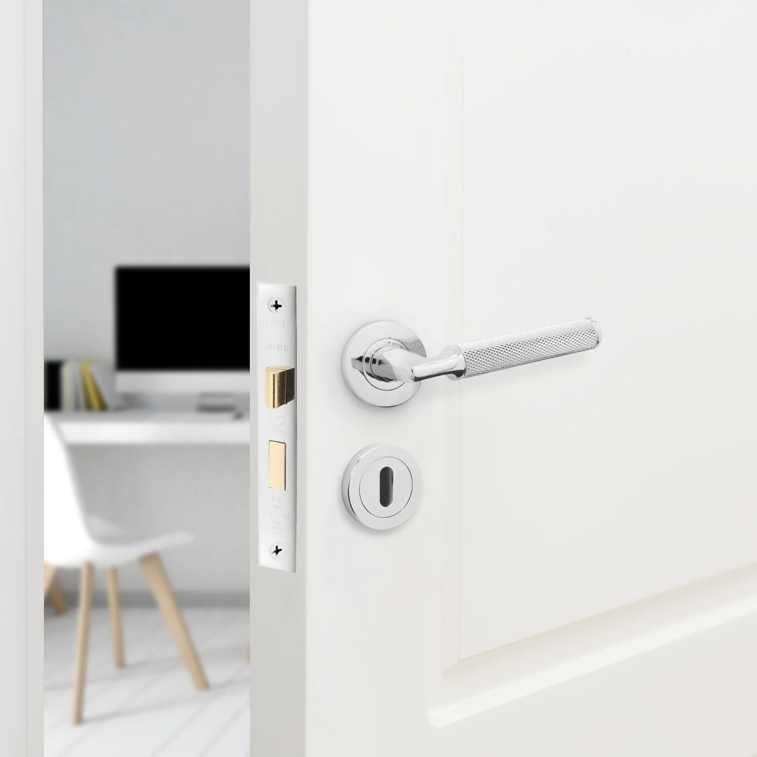 Mode-Grip Polished Chrome Lever on Rose Door Handle Pack - 3 Lever Lock - Image 6