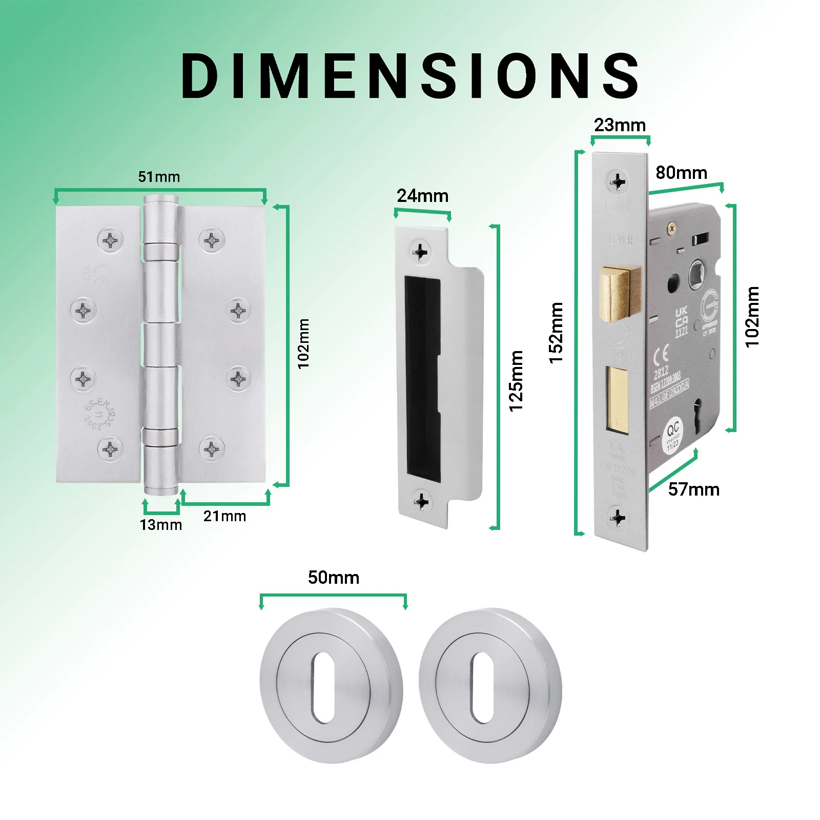 Mode-Grip Satin Chrome Lever on Rose Fire Door Handle Pack - 3 Lever Lock - FD30/60 - Image 5