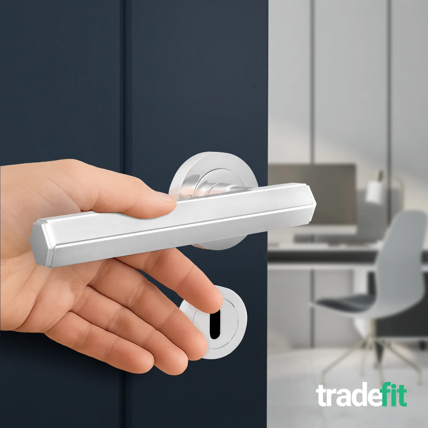Moreno Polished Chrome Lever on Rose Door Handle Kit - Sashlock - Image 6