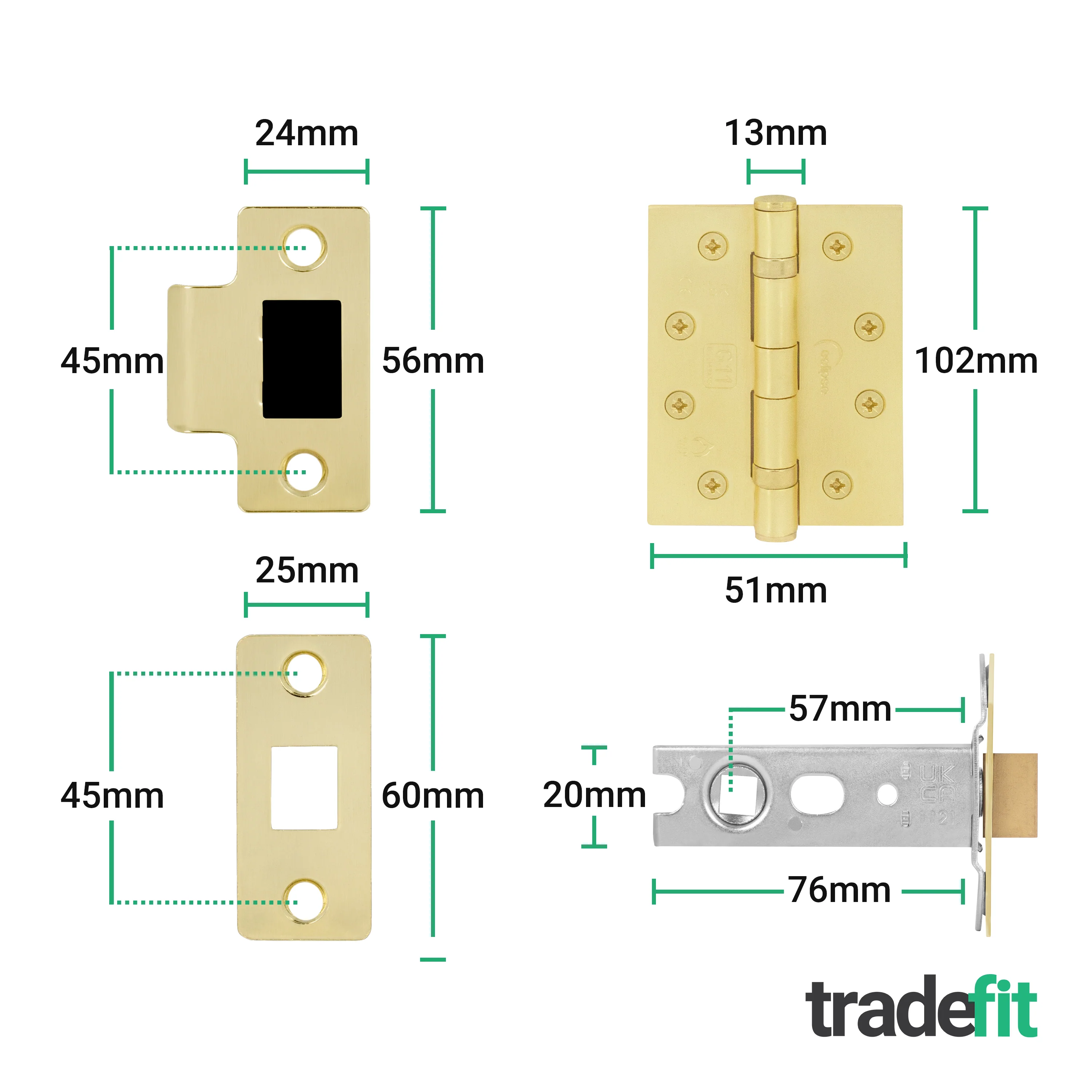 Moreno Satin Brass Lever on Rose Door Handle Kit - Medium Duty FD30/60 - 76mm Latch - Image 5