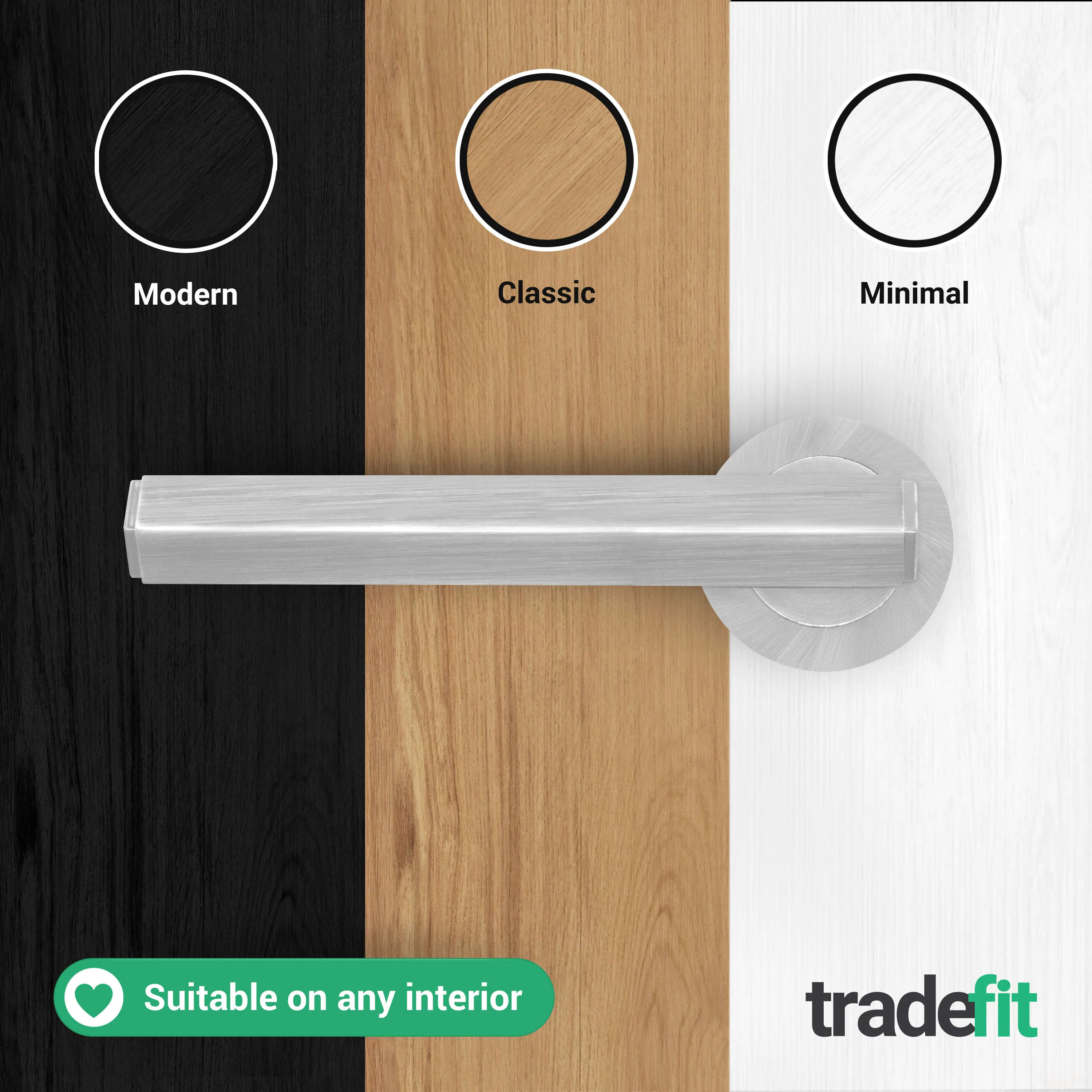 Moreno Satin Nickel Lever on Rose Door Handle Kit - Medium Duty FD30/60 - 80mm Euro Sashlock and Double Cylinder - Keyed Alike - Image 8