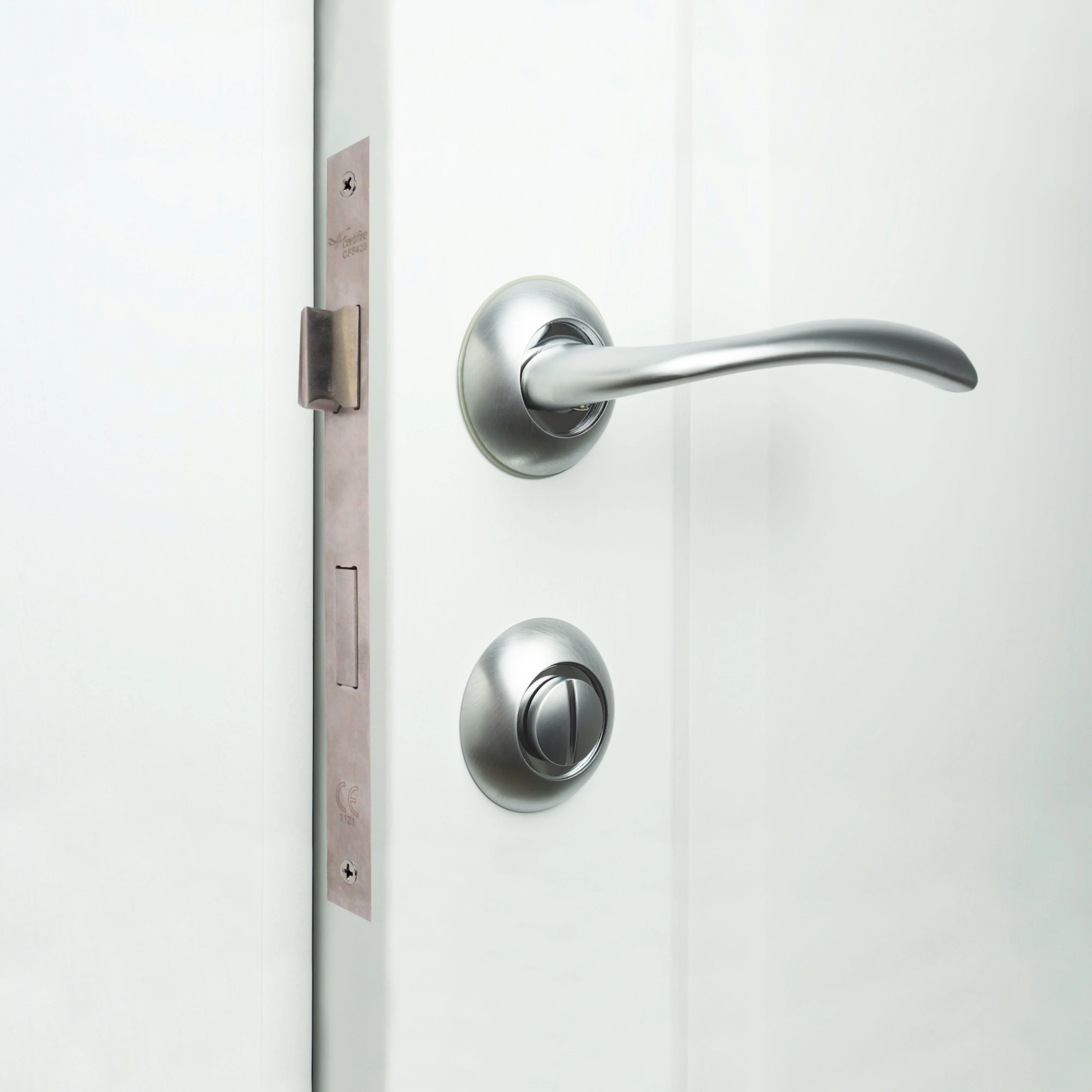Fire Rated DIN Bathroom Lock - 60mm Backset / 90mm Case / 72mm Centres- Satin Stainless Steel - Image 7