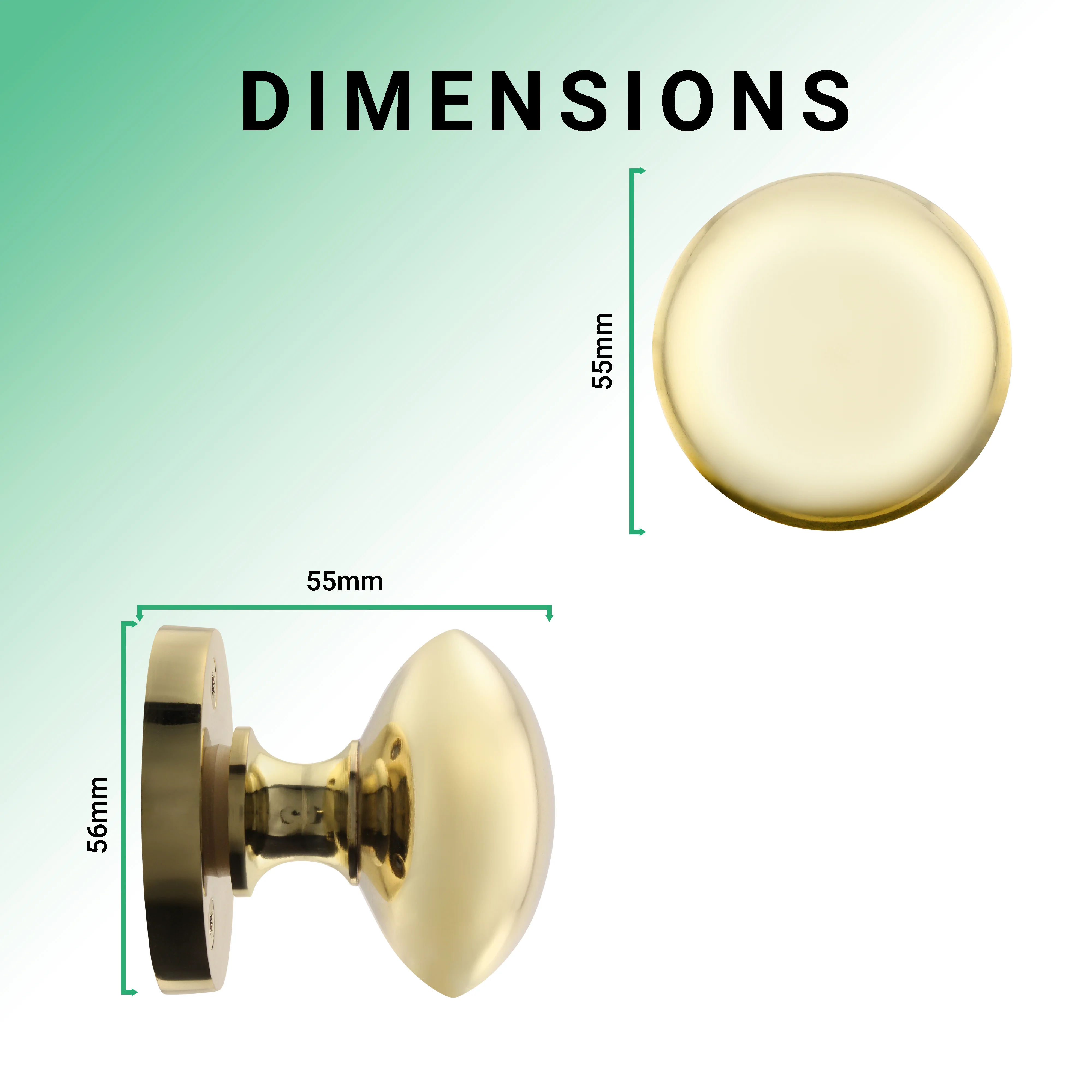 Victorian Polished Brass Mortice Door Knob - Image 3