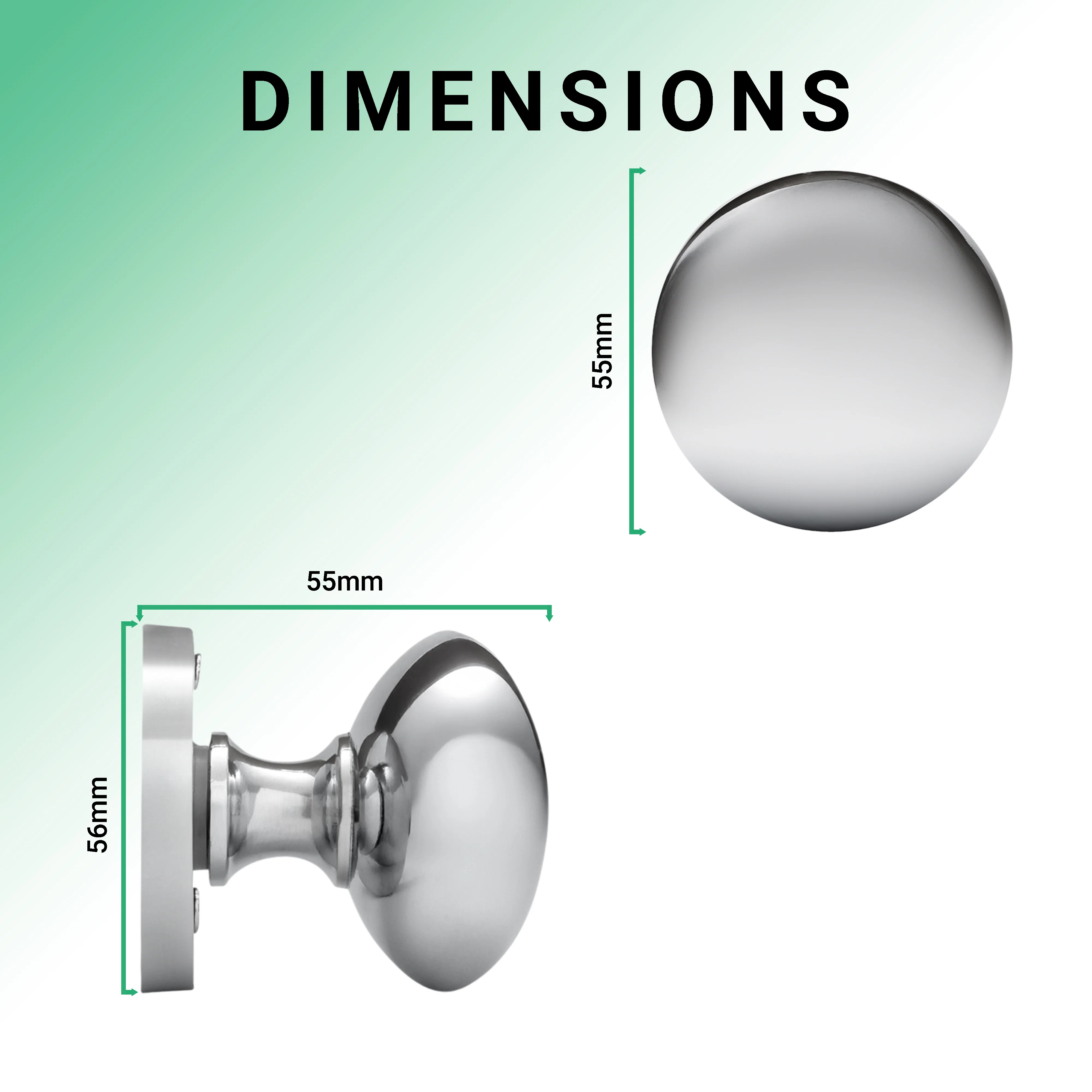 Victorian Polished Chrome Mortice Door Knob - Image 3