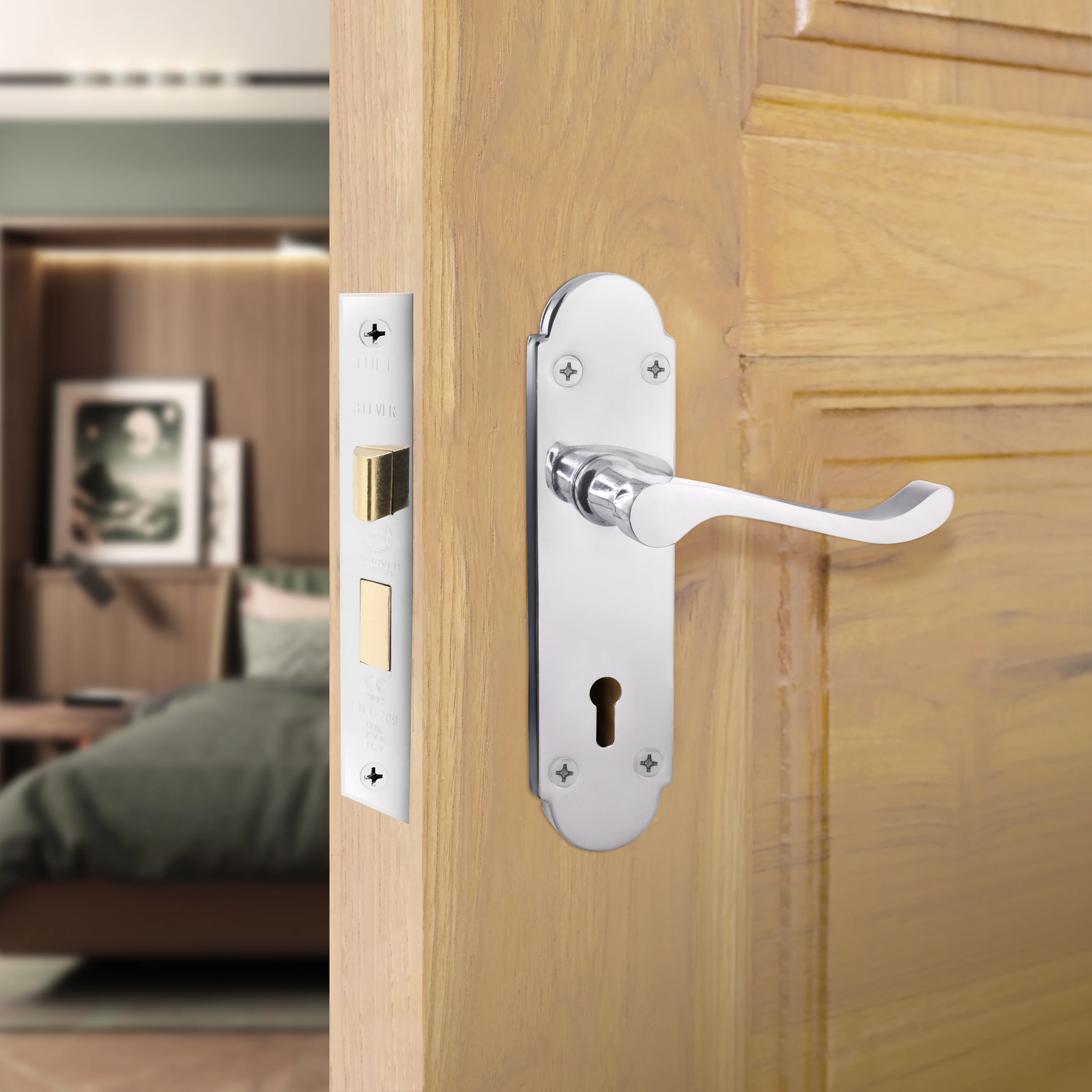 Mortice Fire Rated Sashlock - 64mm Case Size - 44mm Backset - Polished Chrome - Image 6