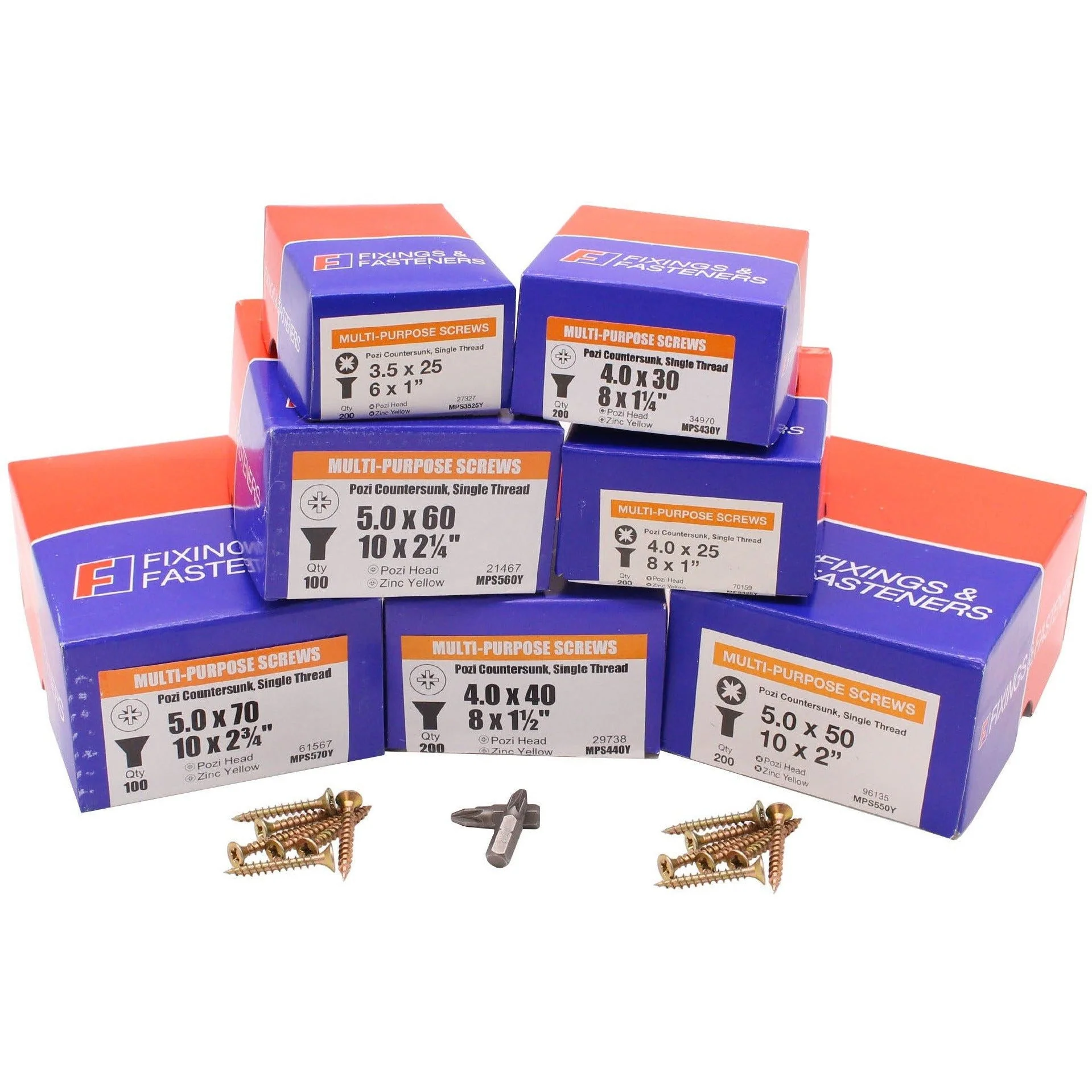 Multi Purpose Pozi Drive Screws – 1200 Contractor Pack