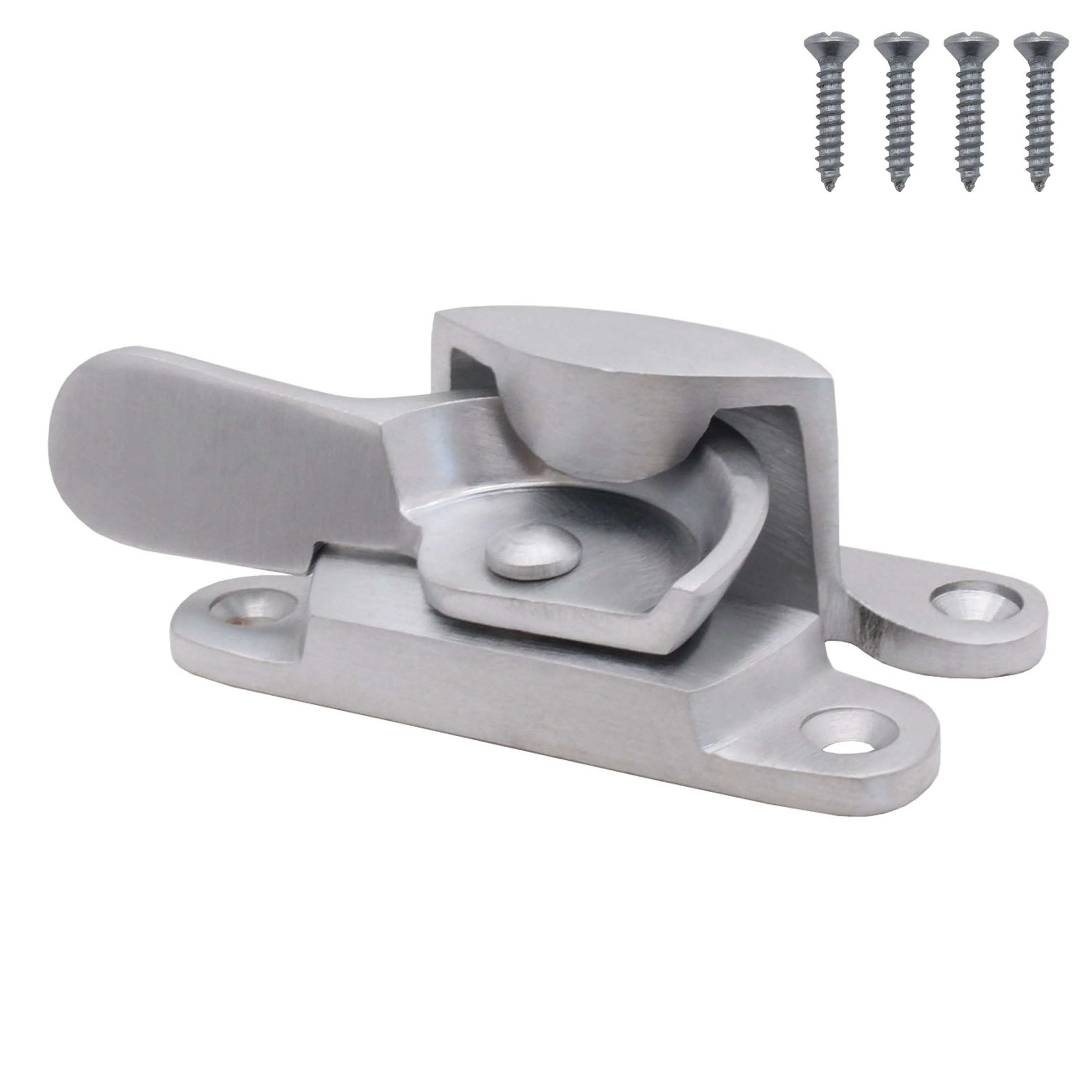 Narrow Fitch Pattern Sash Window Fastener - 64mm - Satin Chrome