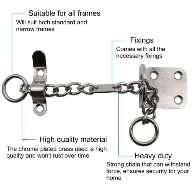 Narrow Security Door Chain - 44mm - Chrome Plated - Image 3