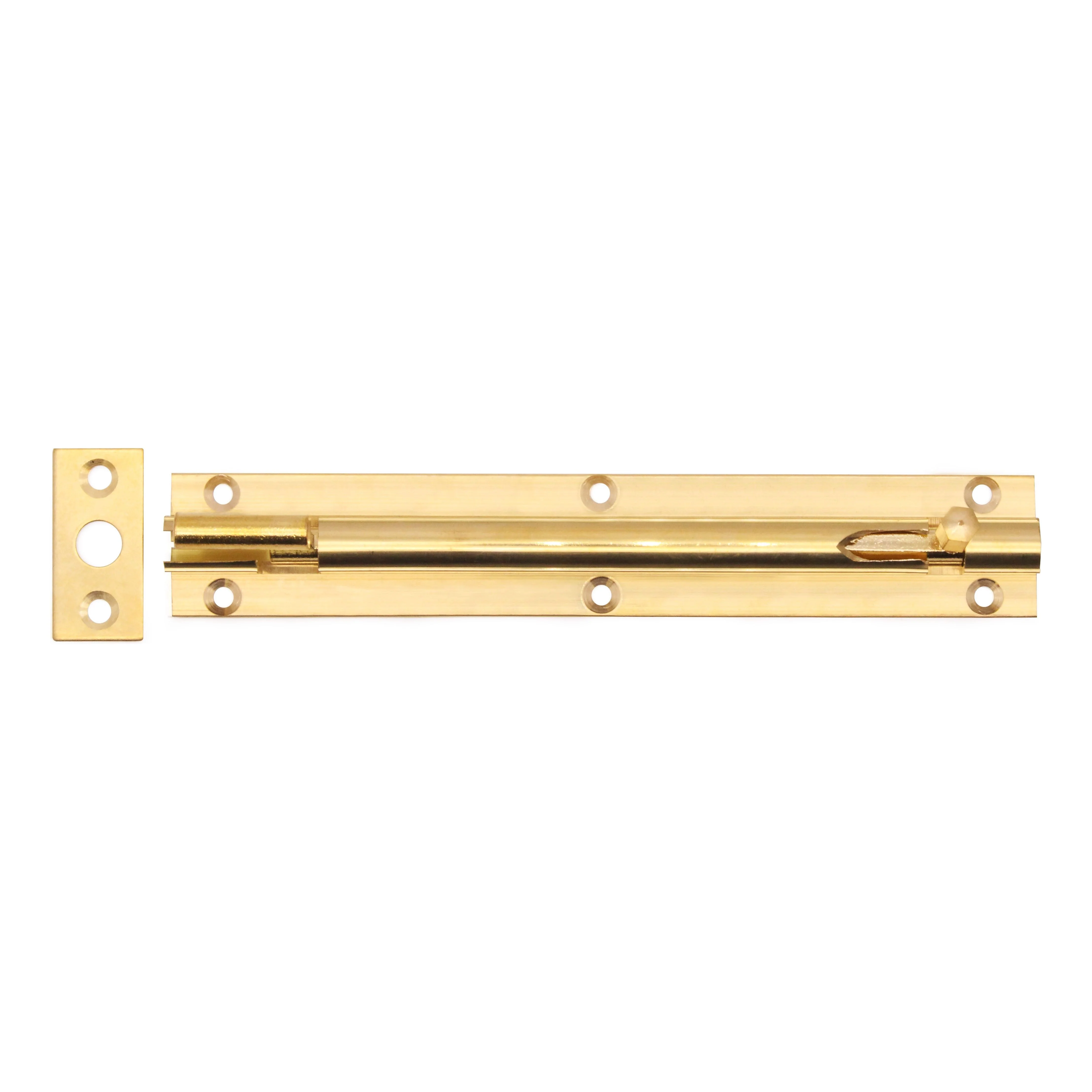Necked Barrel Bolt - 150mm - Polished Brass