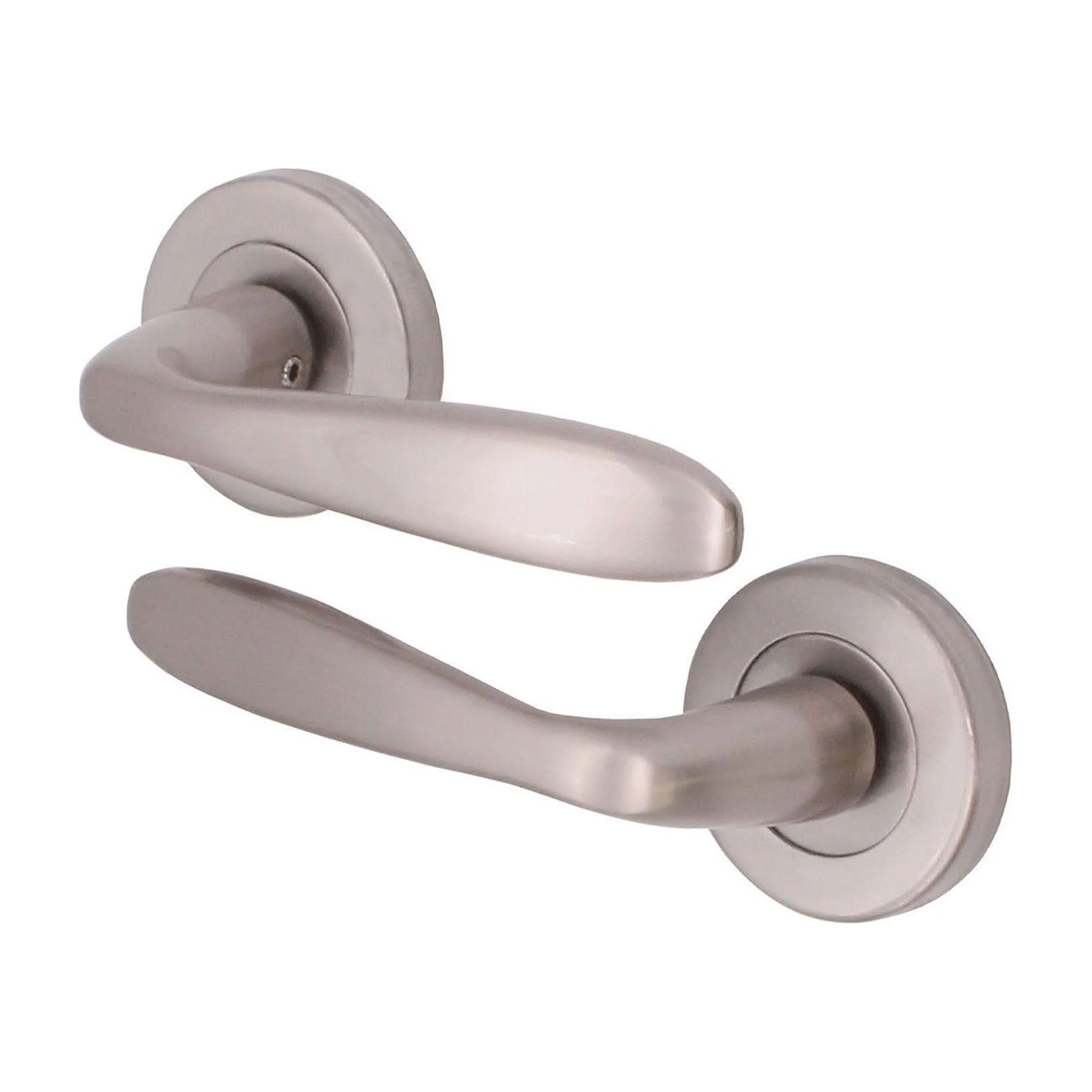 Sassari Satin Nickel Lever on Rose Door Handle Pack - BS3621 5 Lever Sashlock - Image 2
