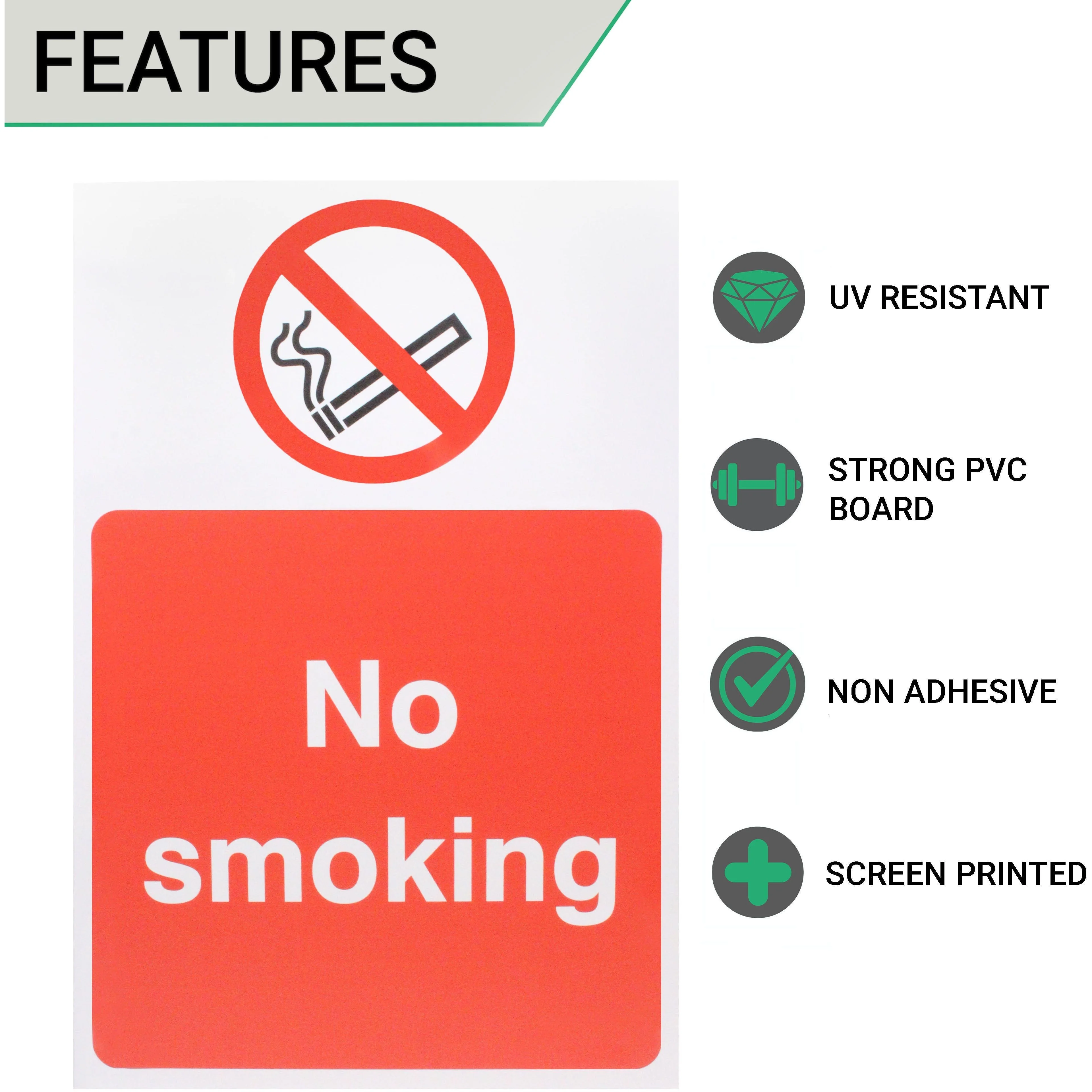 No Smoking 400x600mm Screw Fixed - Image 2