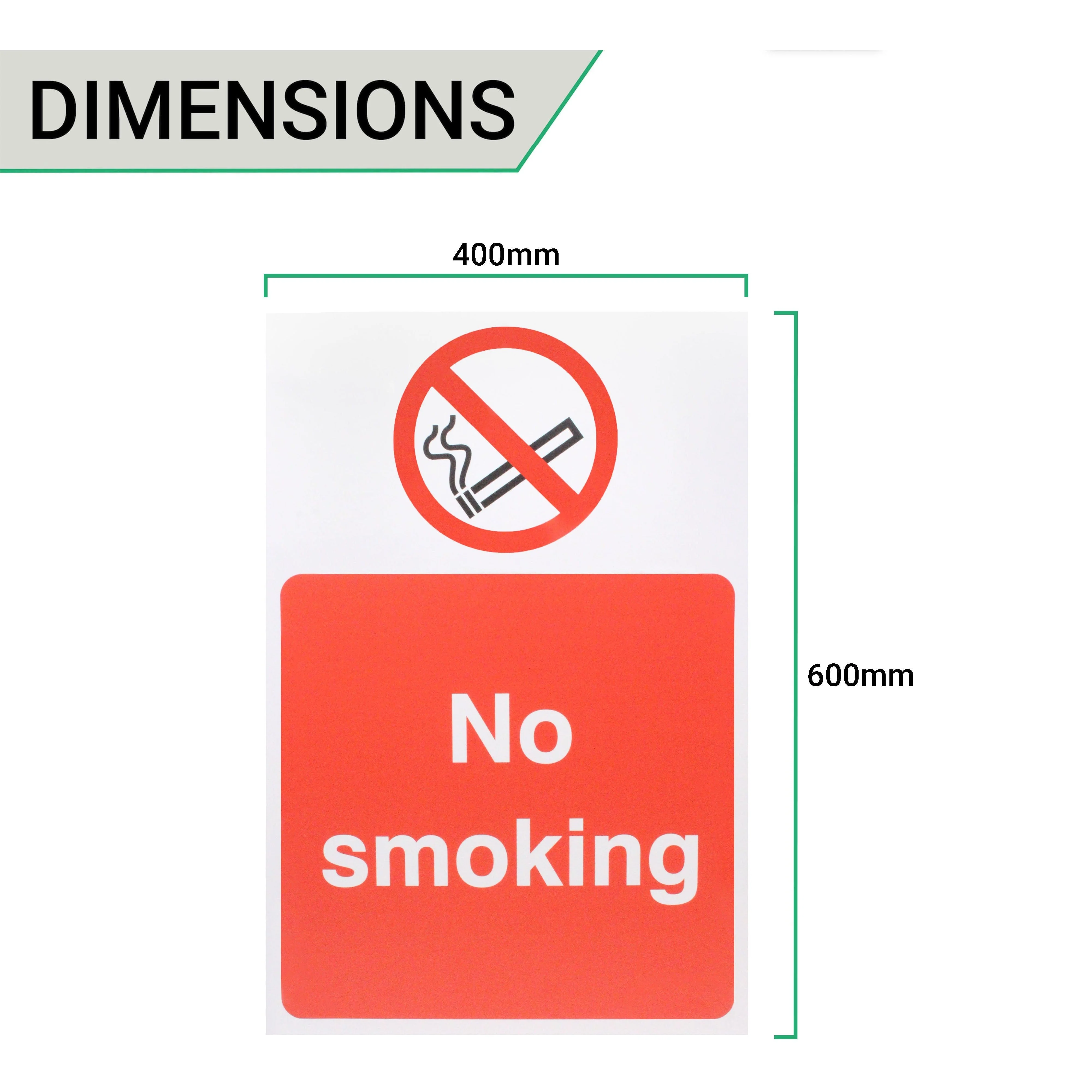 No Smoking 400x600mm Screw Fixed - Image 4