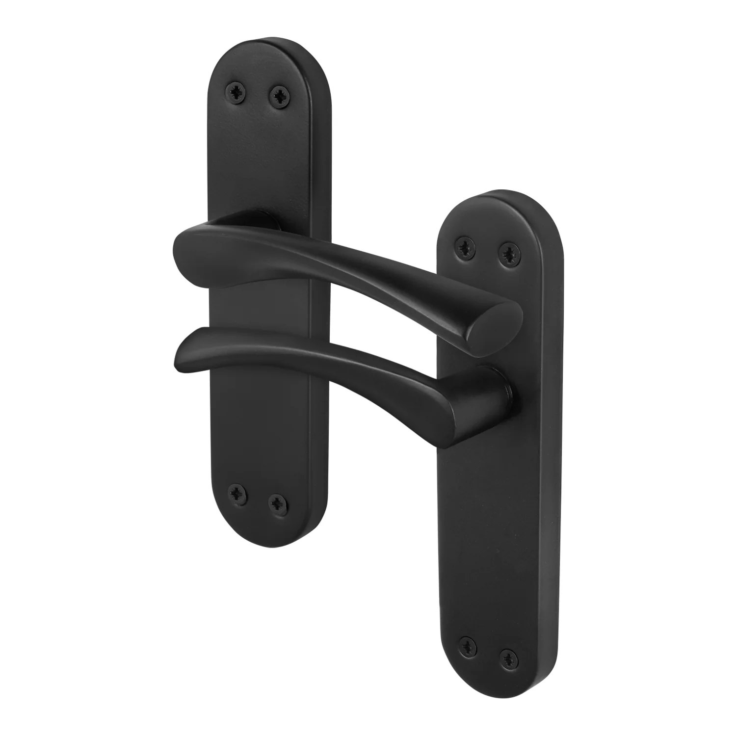 Nola Matt Black Lever on Backplate Door Handles