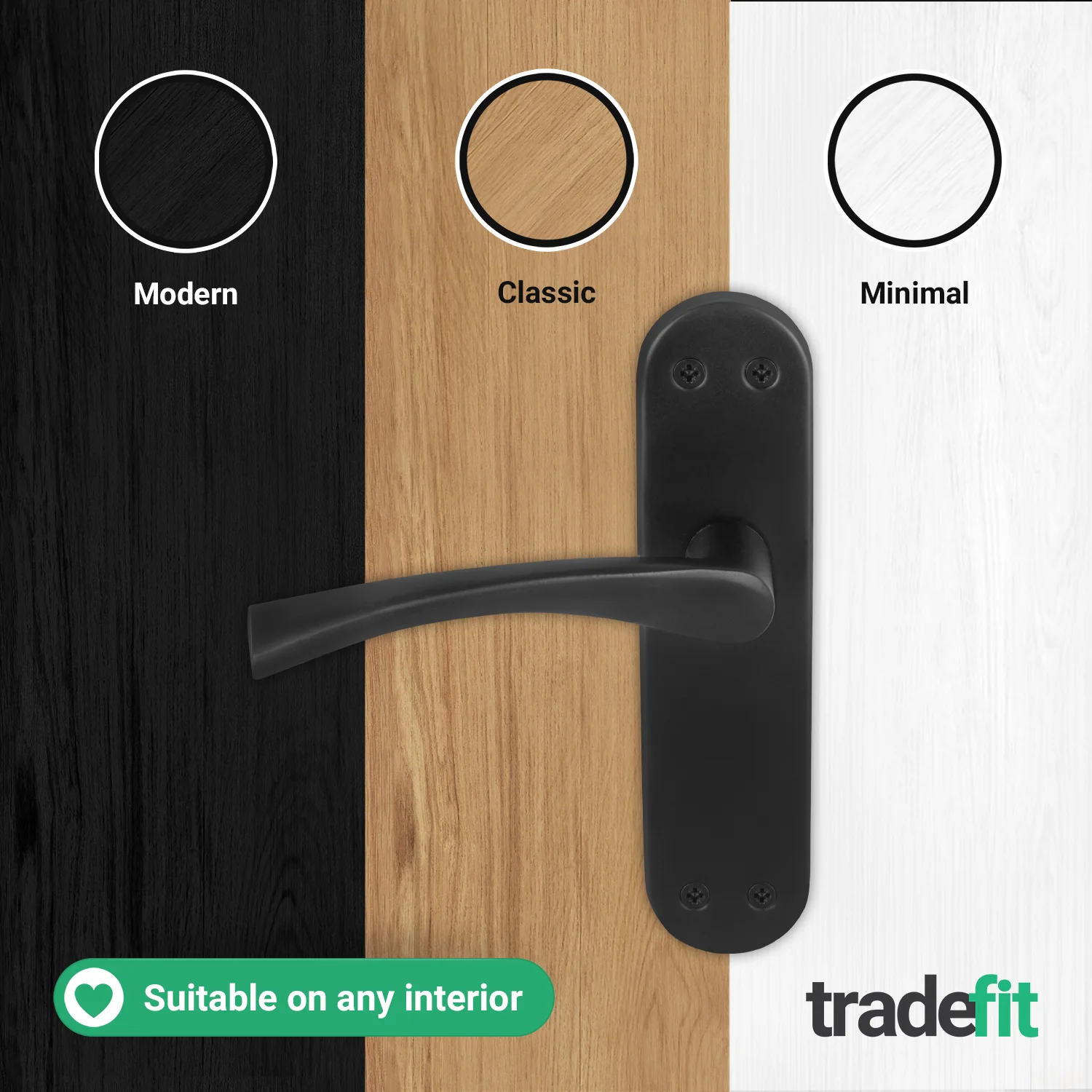 Nola Matt Black Lever on Backplate Door Handles - Image 5