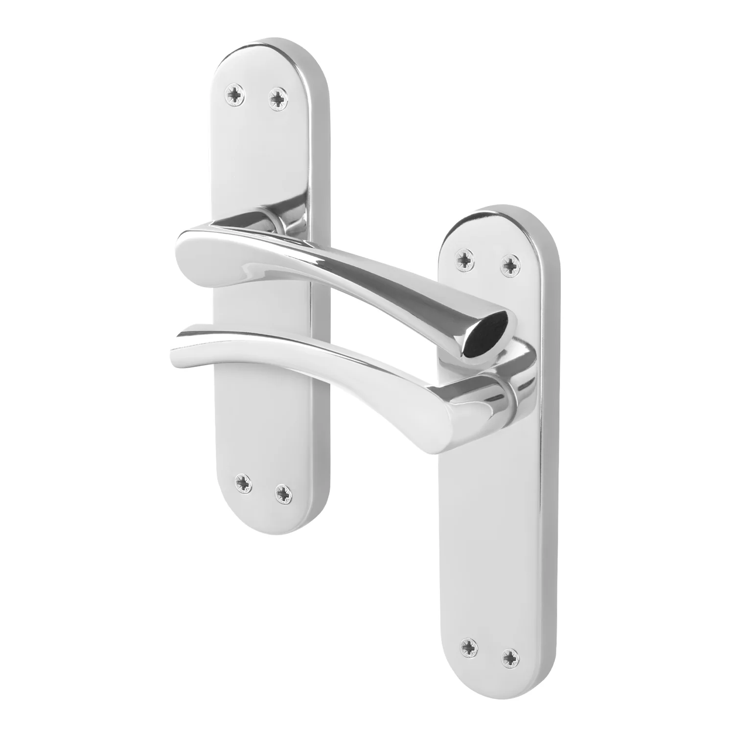 Nola Polished Chrome Lever on Backplate Door Handles