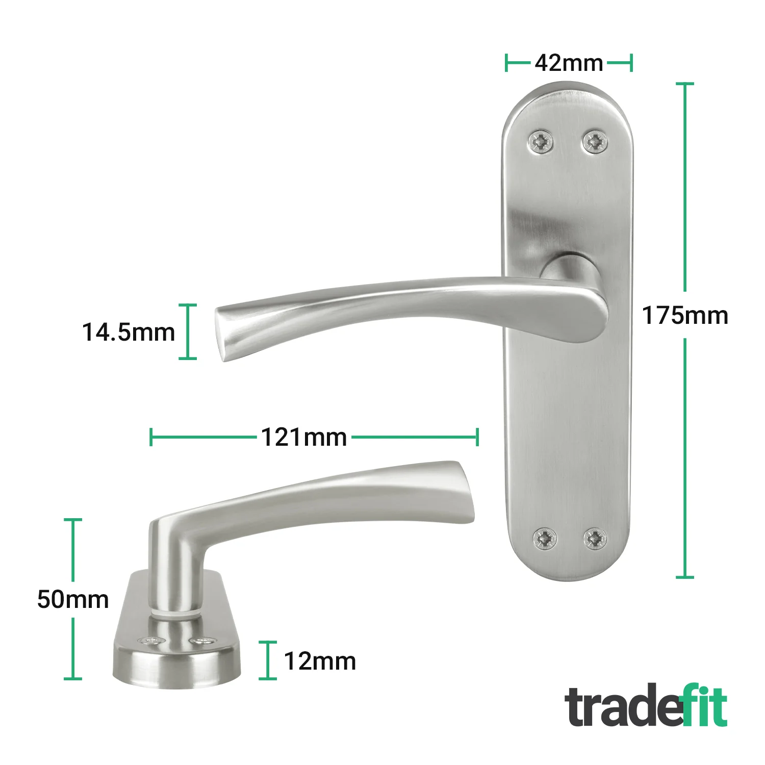 Nola Satin Nickel Lever on Backplate Door Handles - Image 2