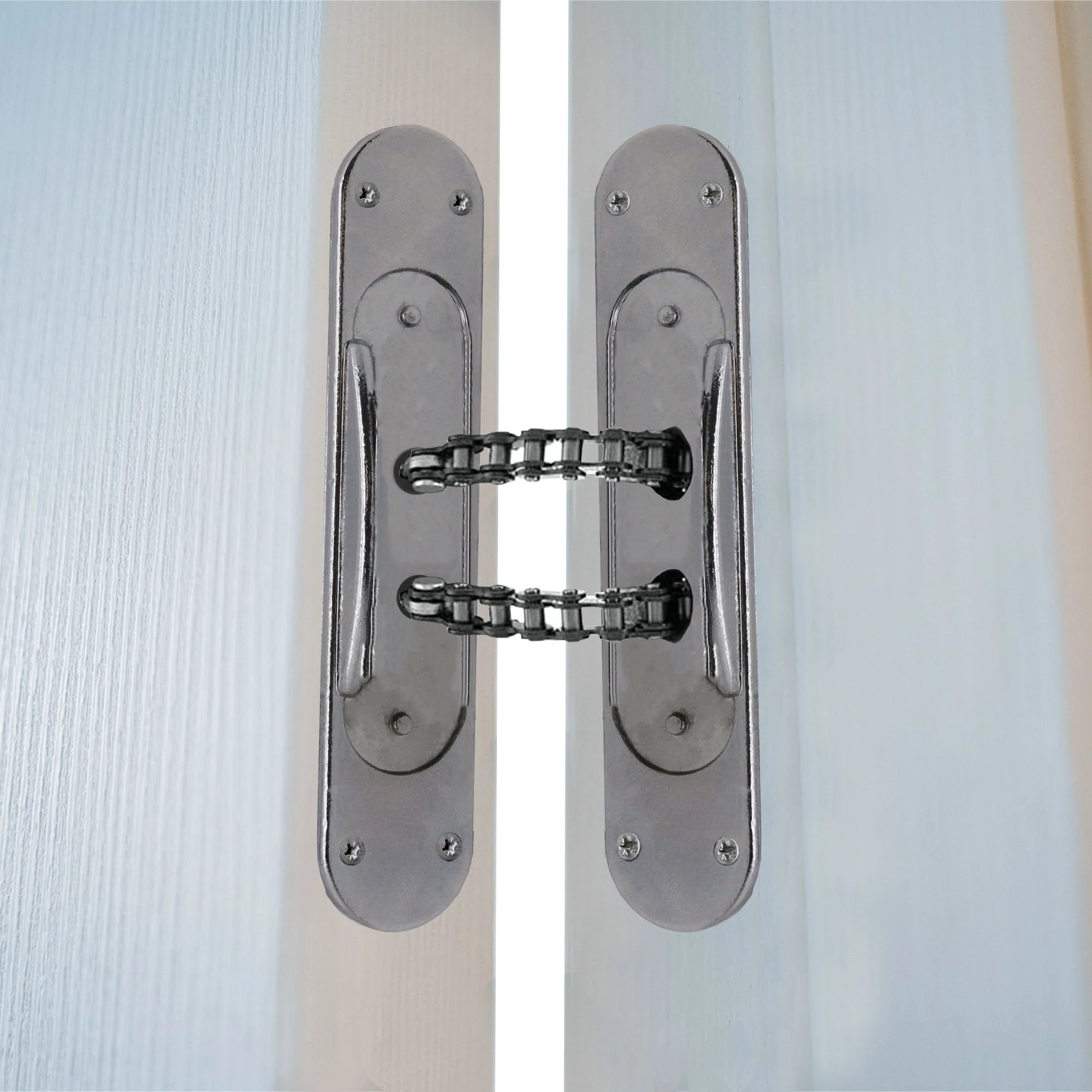 Numatic Double Chain Door Closer Jamb Mounted - Satin Chrome - Image 5