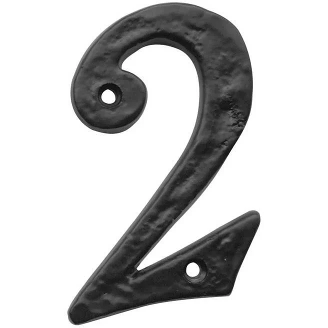 Numeral 2 - Screw Fix - 100mm - Black Antique Iron