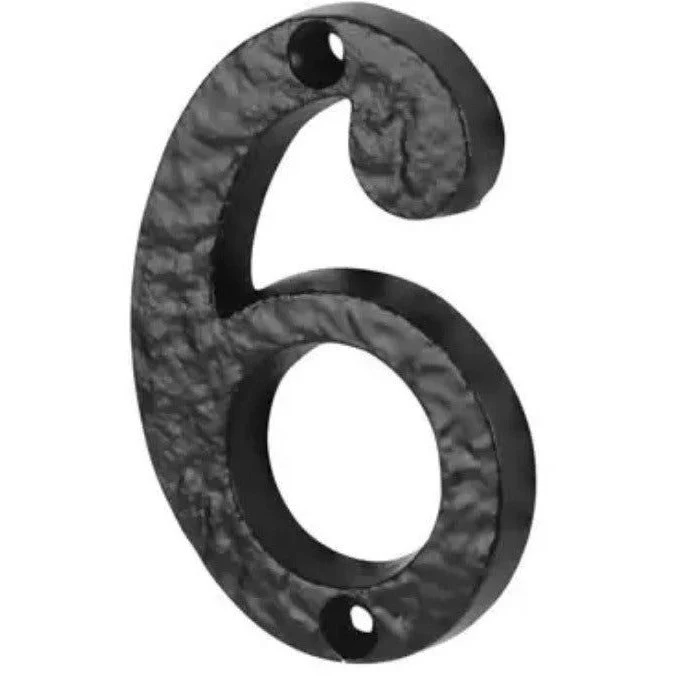 Numeral 6 or 9 - Screw Fix - 100mm - Black Antique Iron
