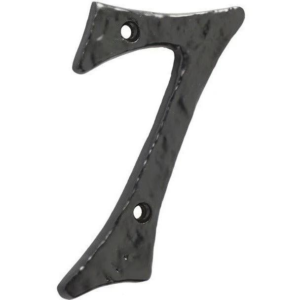 Numeral 7 - Screw Fix - 100mm - Black Antique Iron