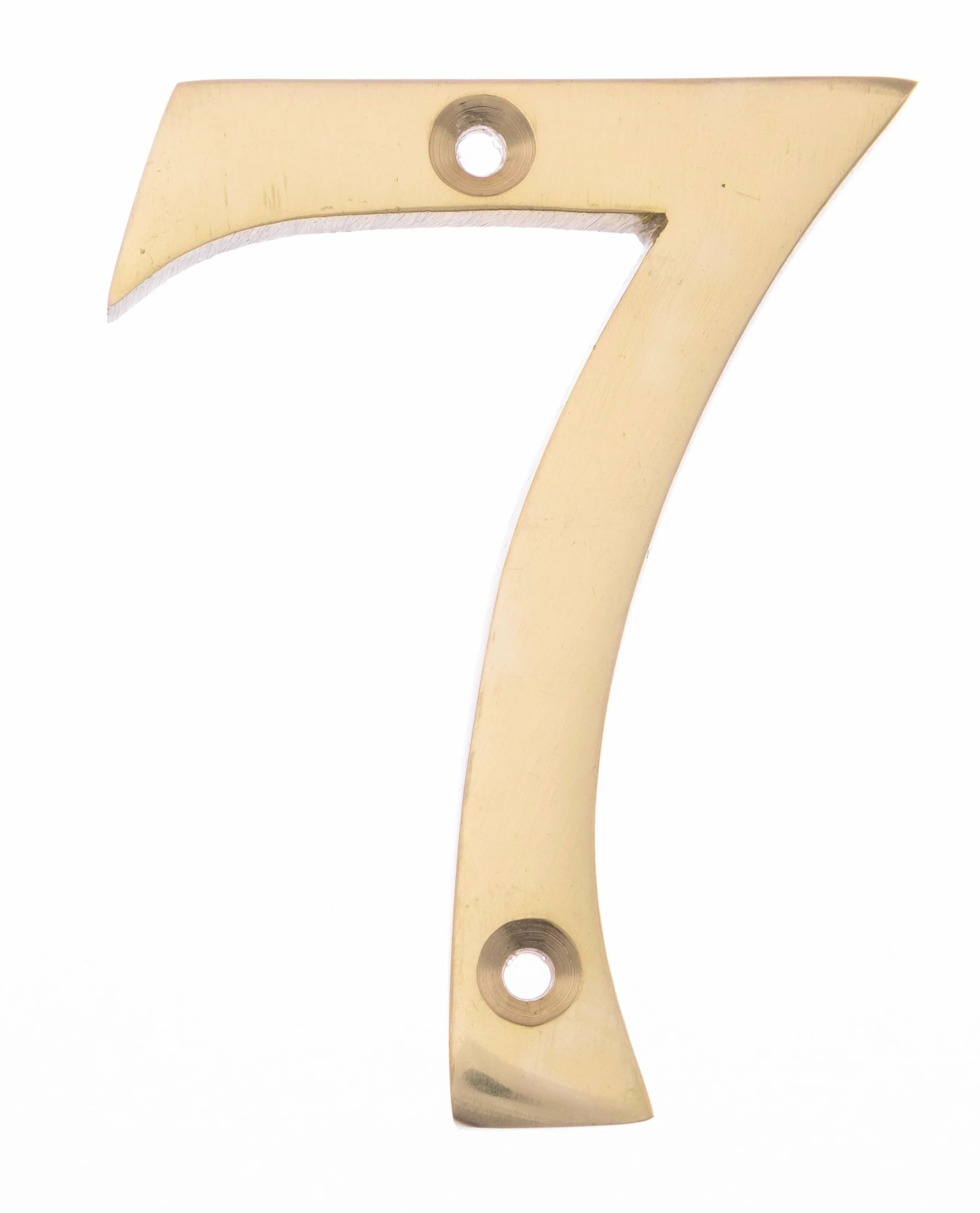 Numeral 7 - Screw Fix - 75mm - Polished Brass