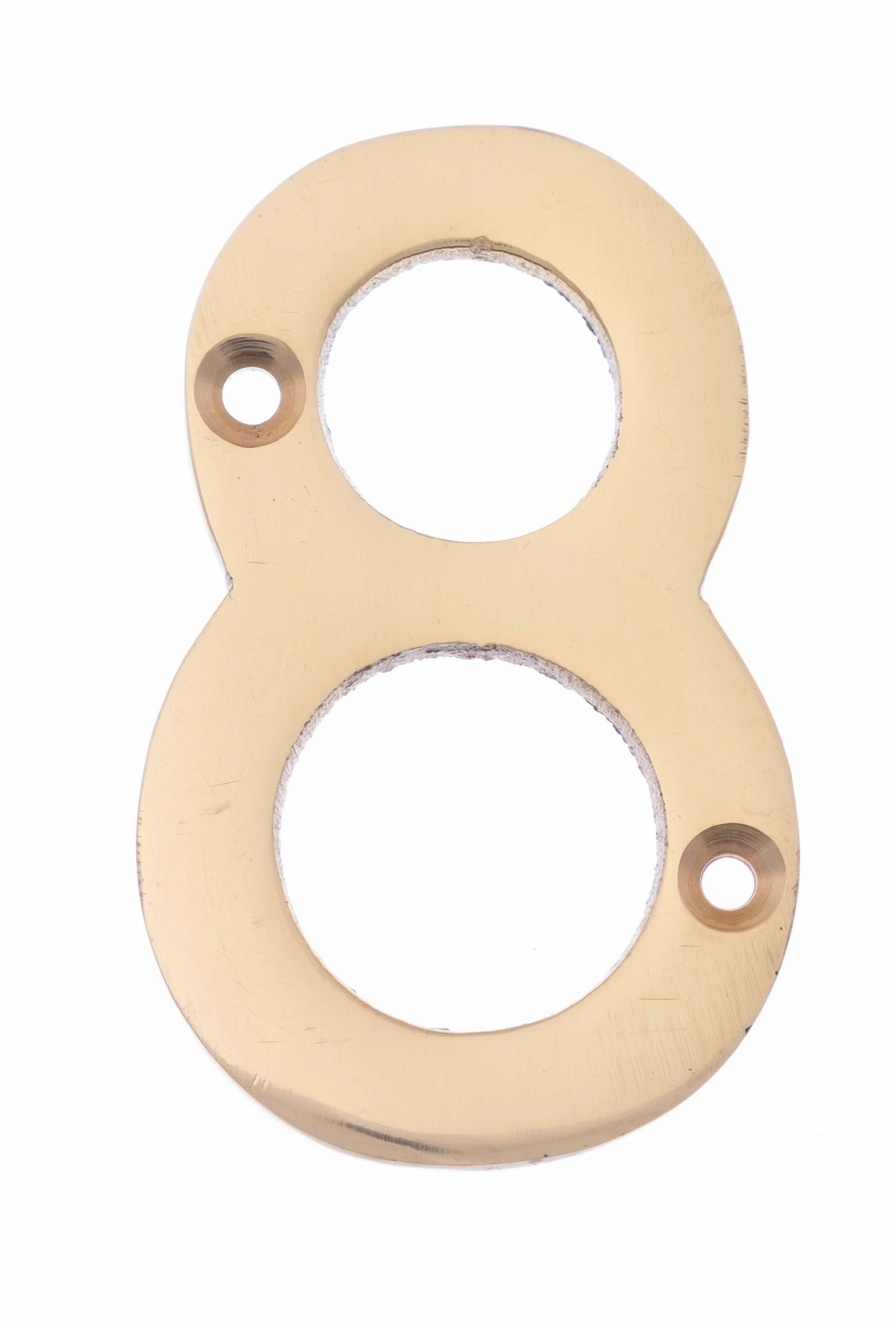 Numeral 8 - Screw Fix - 75mm - Polished Brass