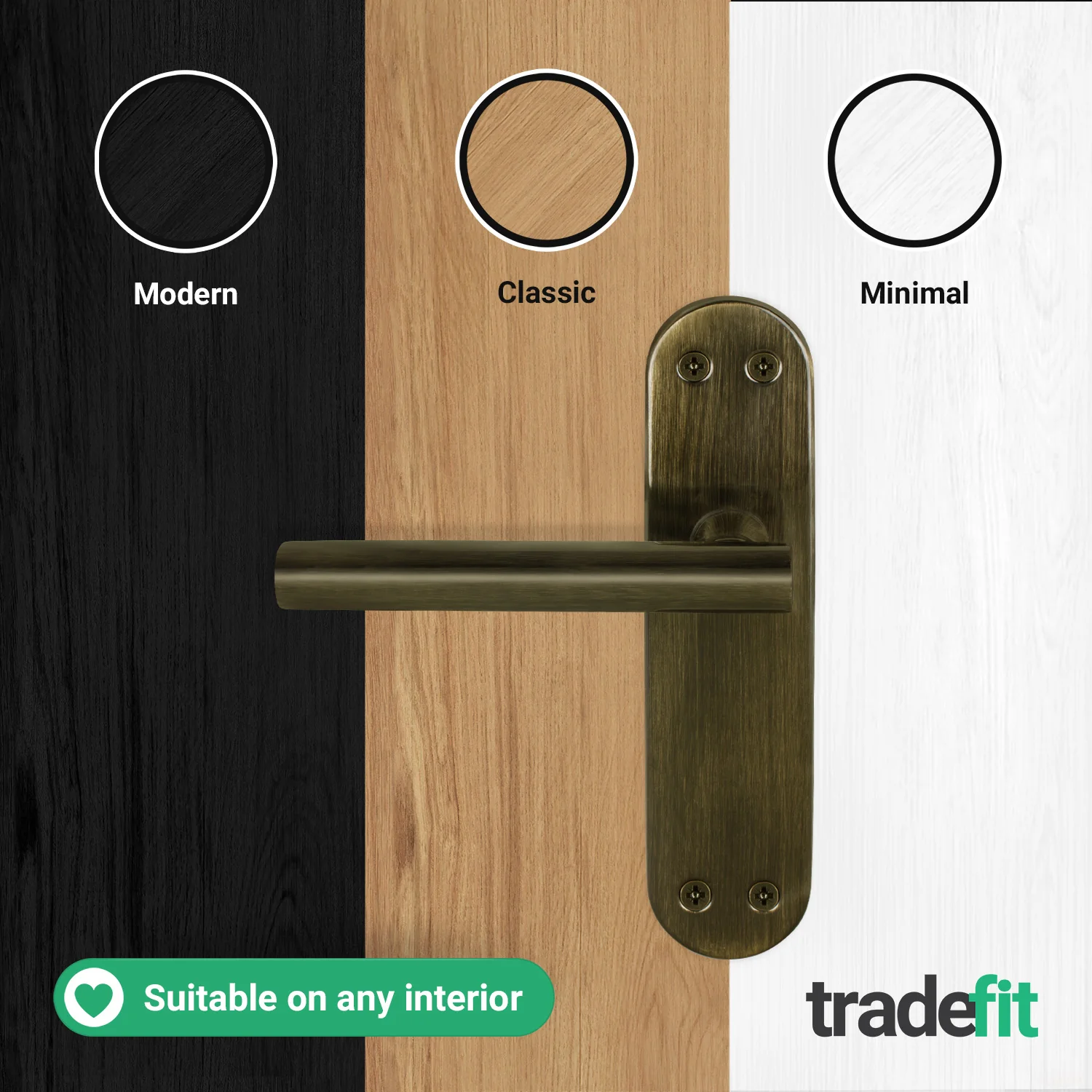 Olbia Antique Brass Lever on Backplate Door Handle Pack – 64mm Latch - Image 7